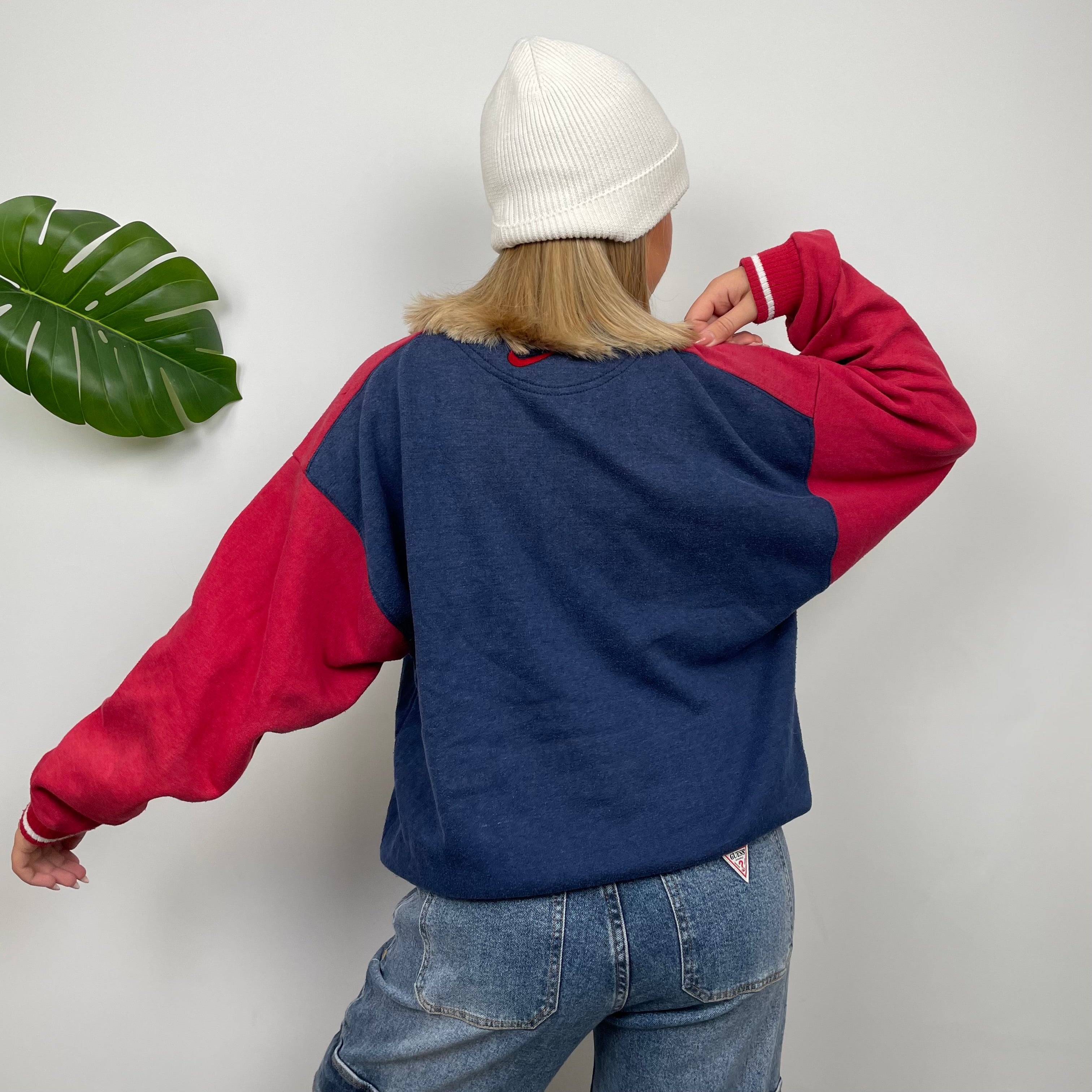 Nike Navy Embroidered Spell Out Sweatshirt (L)