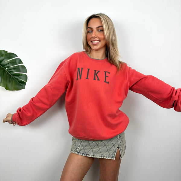 Nike Red Embroidered Spell Out Sweatshirt (M)