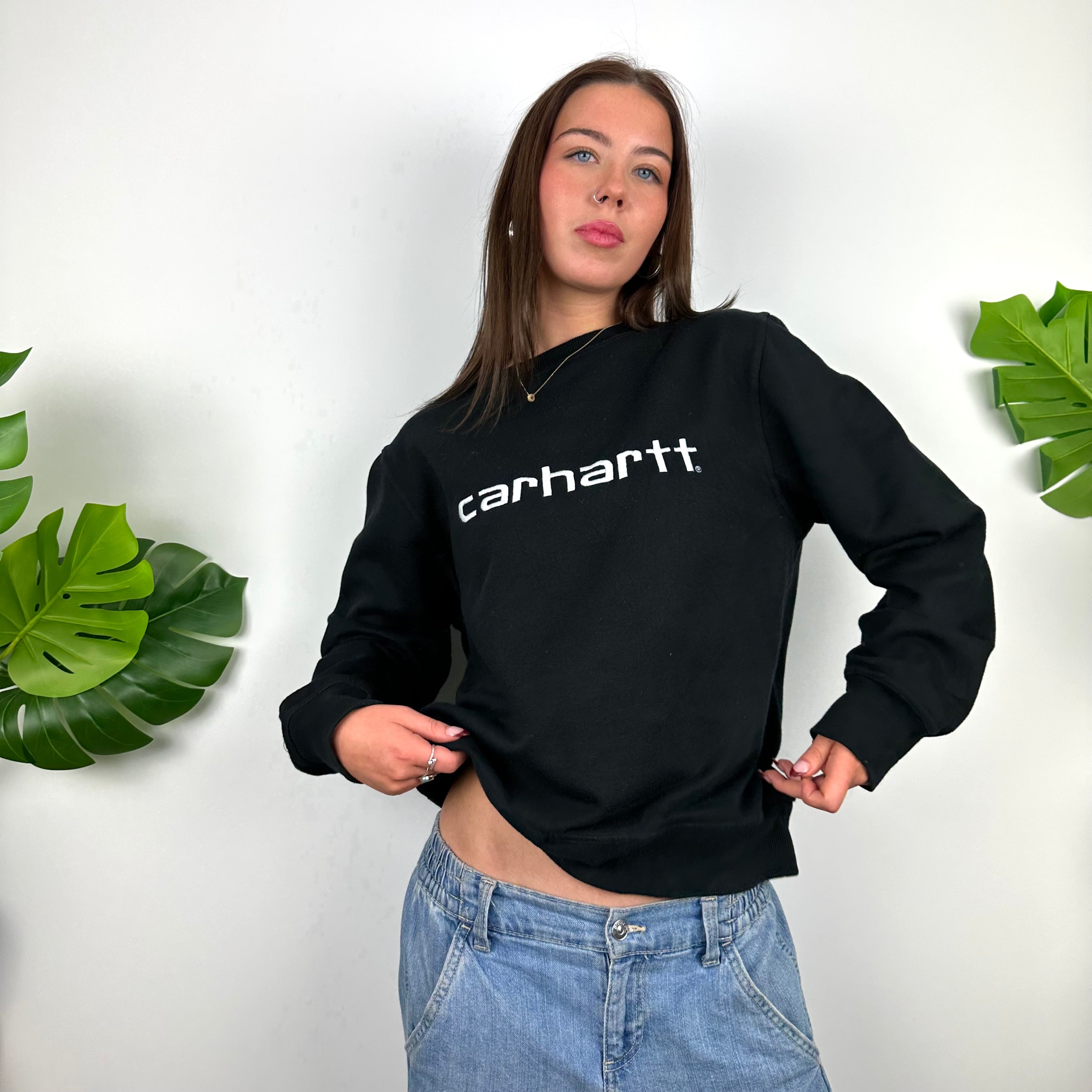 Carhartt Black Embroidered Spell Out Sweatshirt (L)