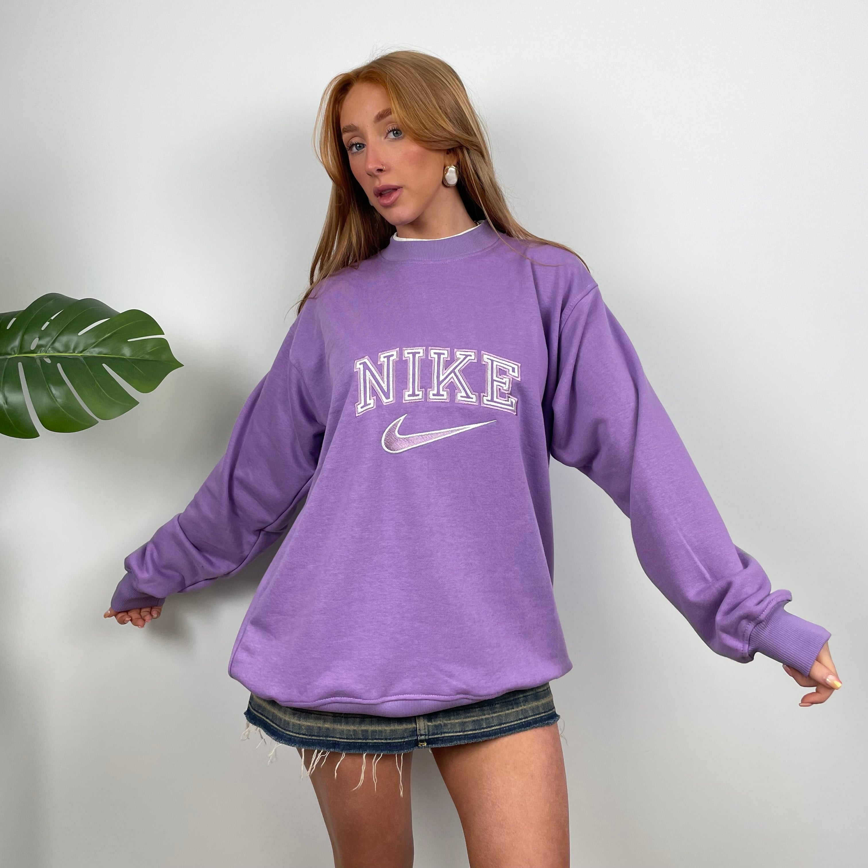 Nike Lilac Embroidered Spell Out Sweatshirt (L)