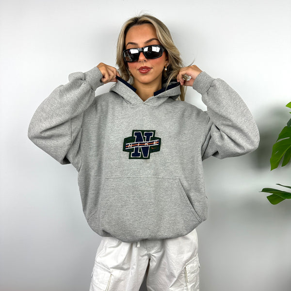 Nike Grey Embroidered Spell Out Hoodie (M)