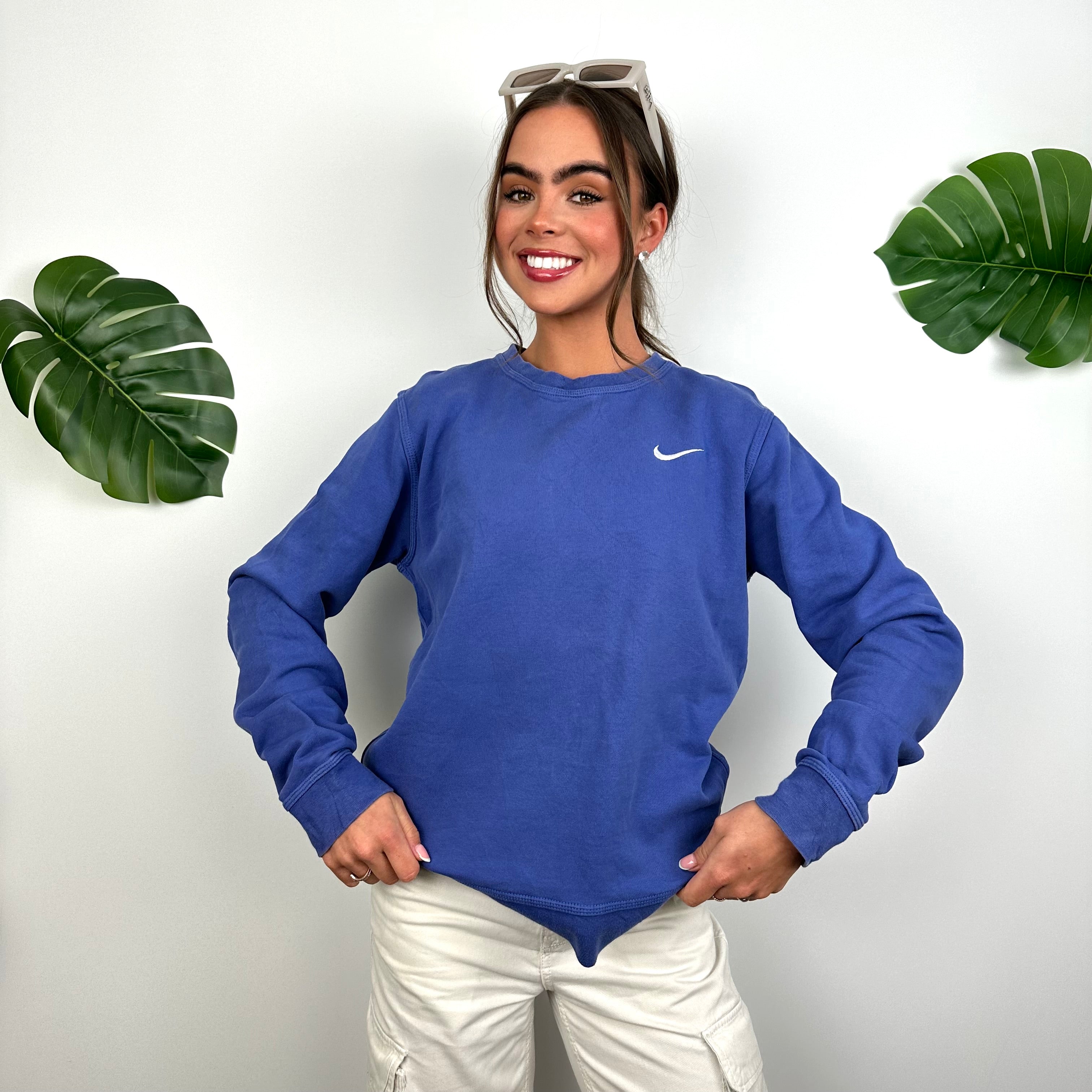 Nike Blue Embroidered Swoosh Sweatshirt (M)