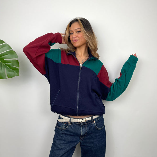 Christian Dior Navy Embroidered Spell Out Zip Up Jacket (S)