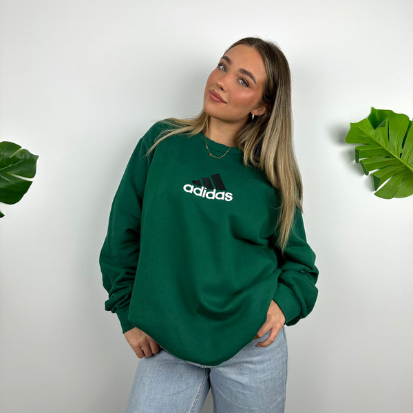 Adidas Equipment Green Embroidered Spell Out Sweatshirt (XL)