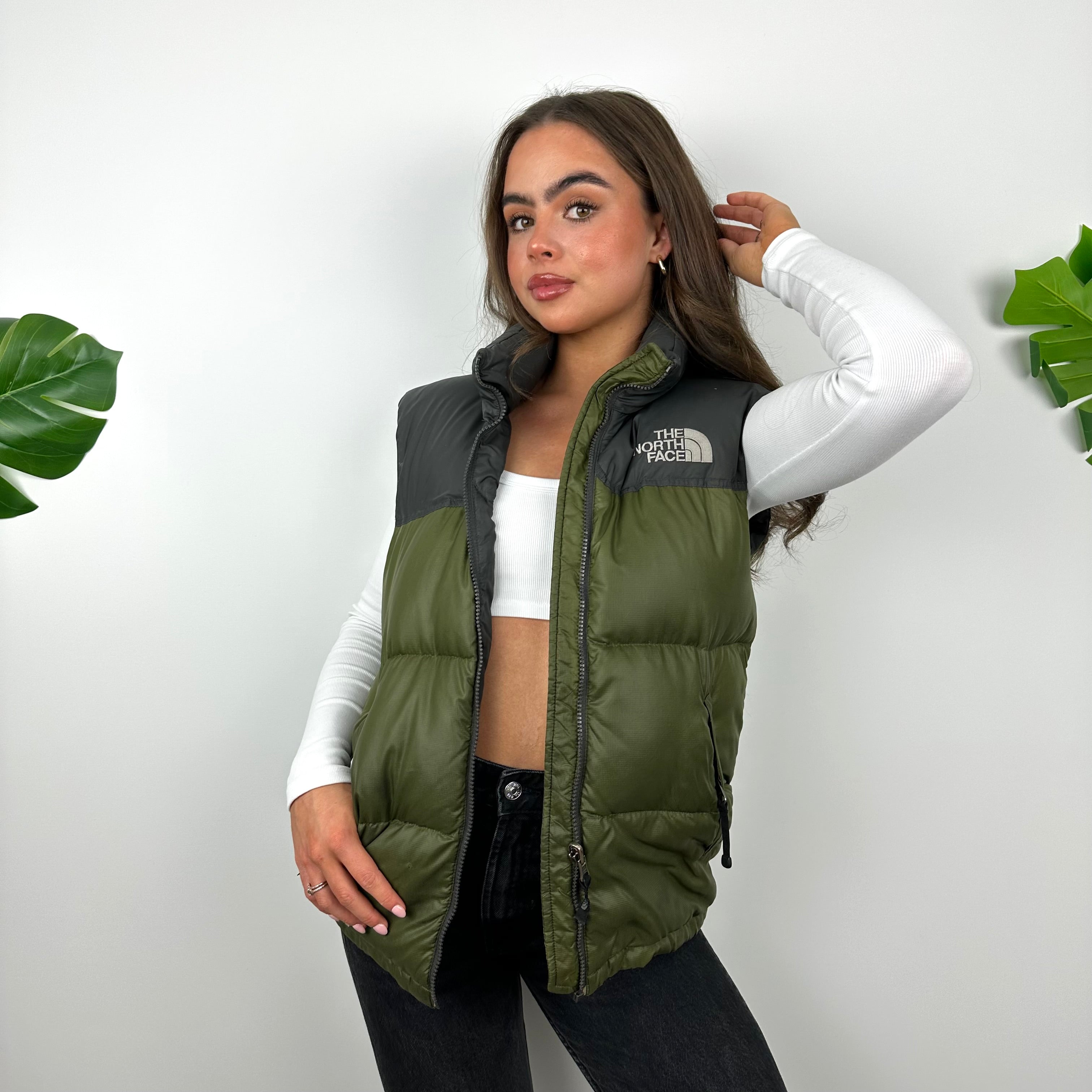 The North Face RARE Green Nuptse 700 Puffer Gilet (M)