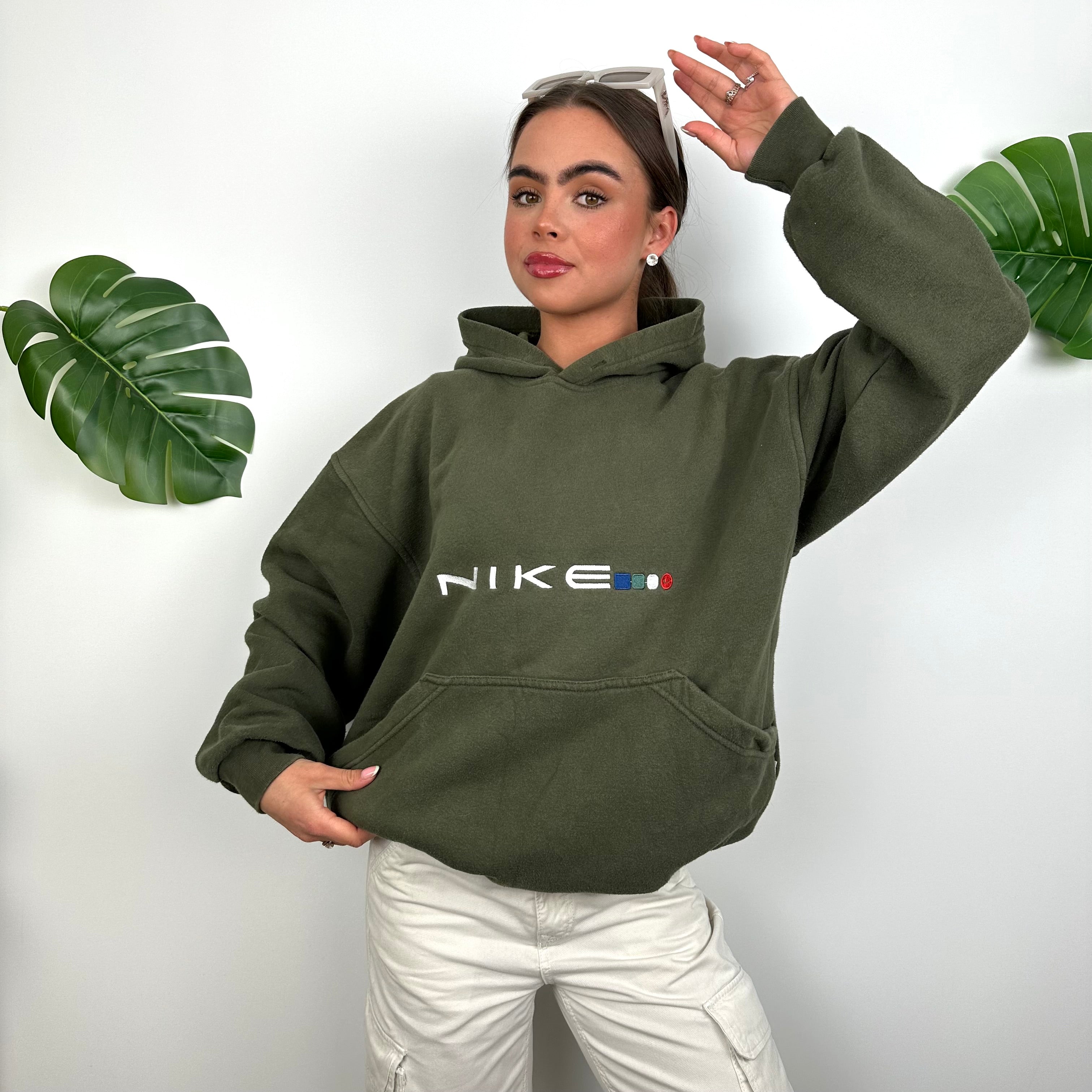 Nike Green Embroidered Spell Out Hoodie (M)