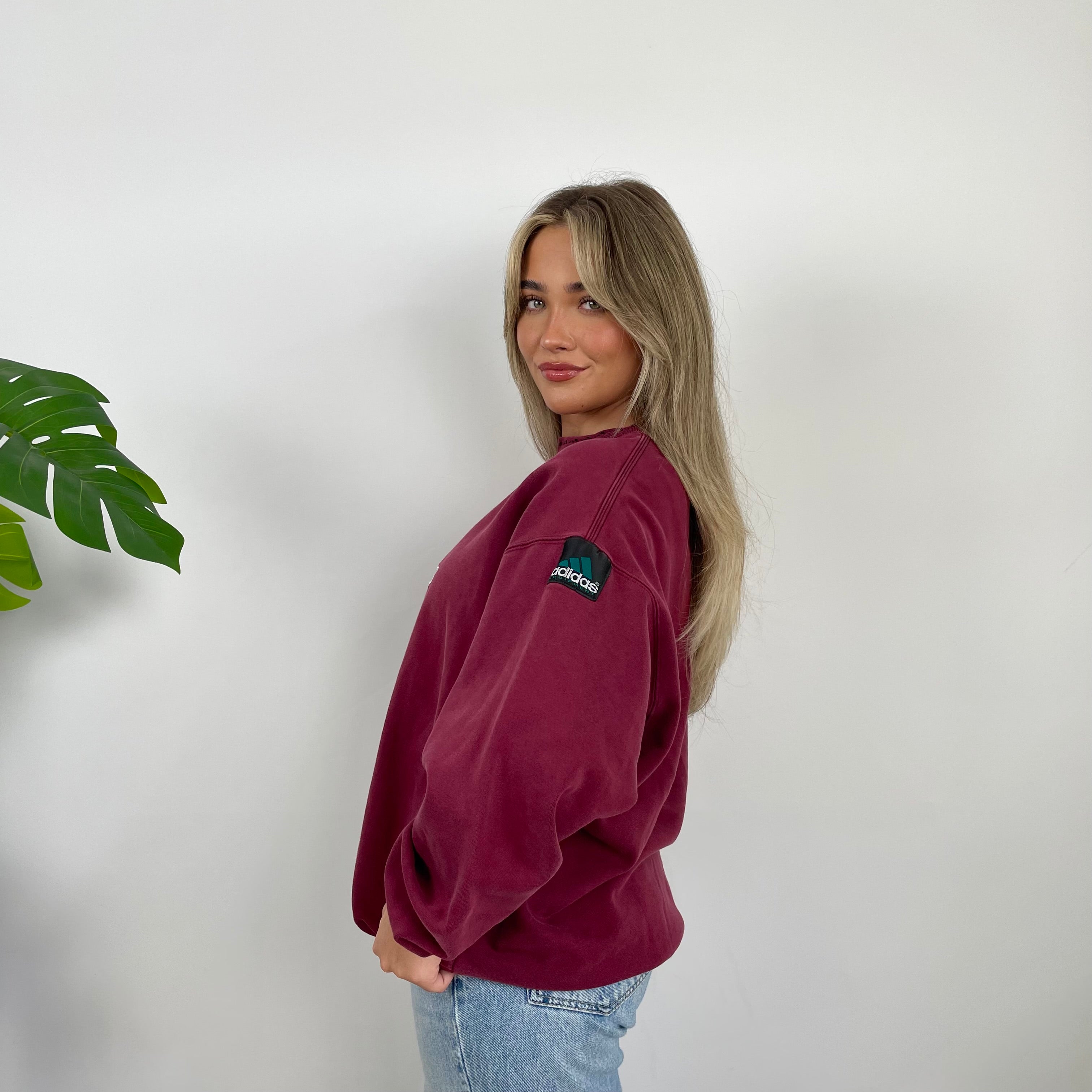 Adidas Equipment RARE Red Embroidered Spell Out Sweatshirt (L)