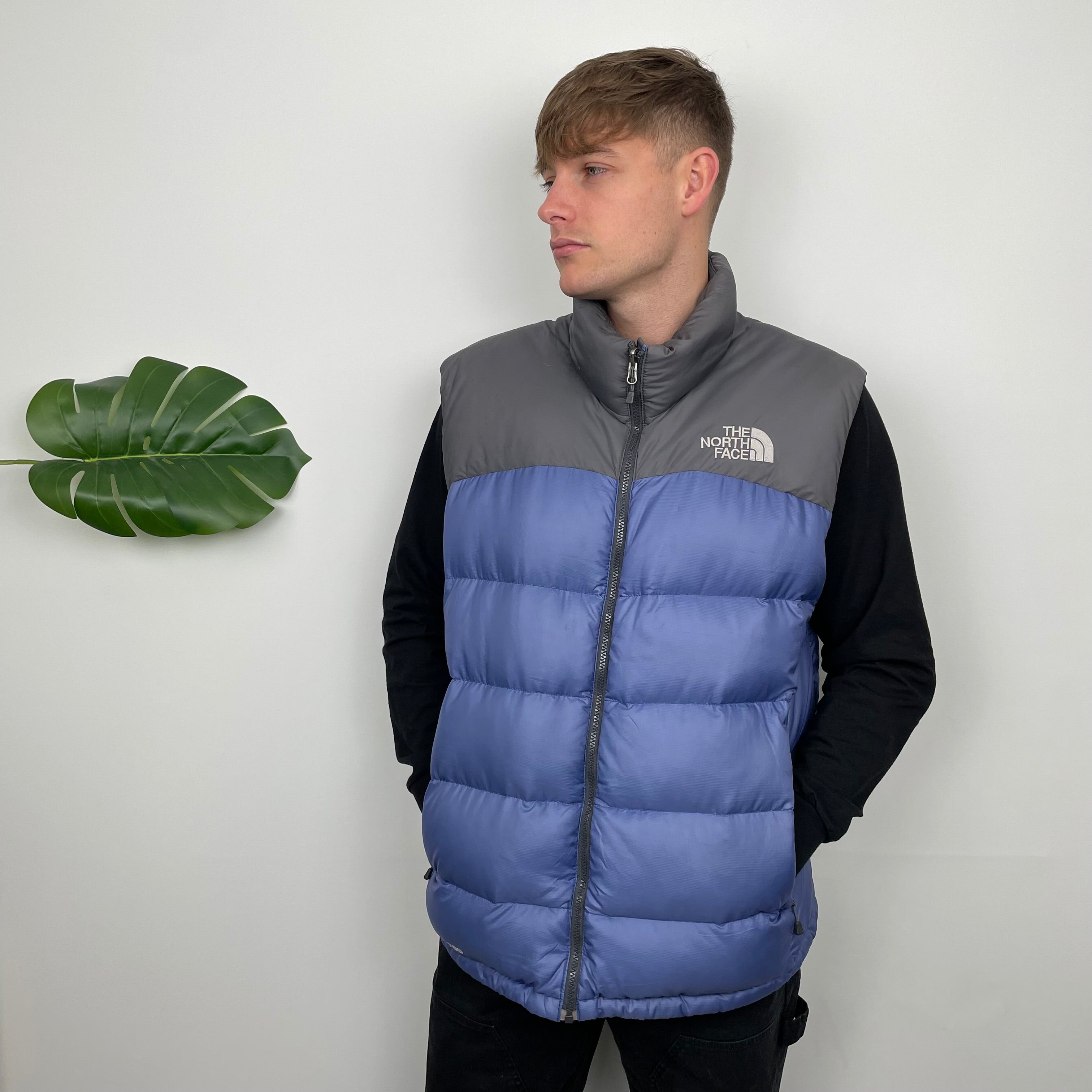 North Face RARE Blue Nuptse 700 Puffer Gilet (XL)