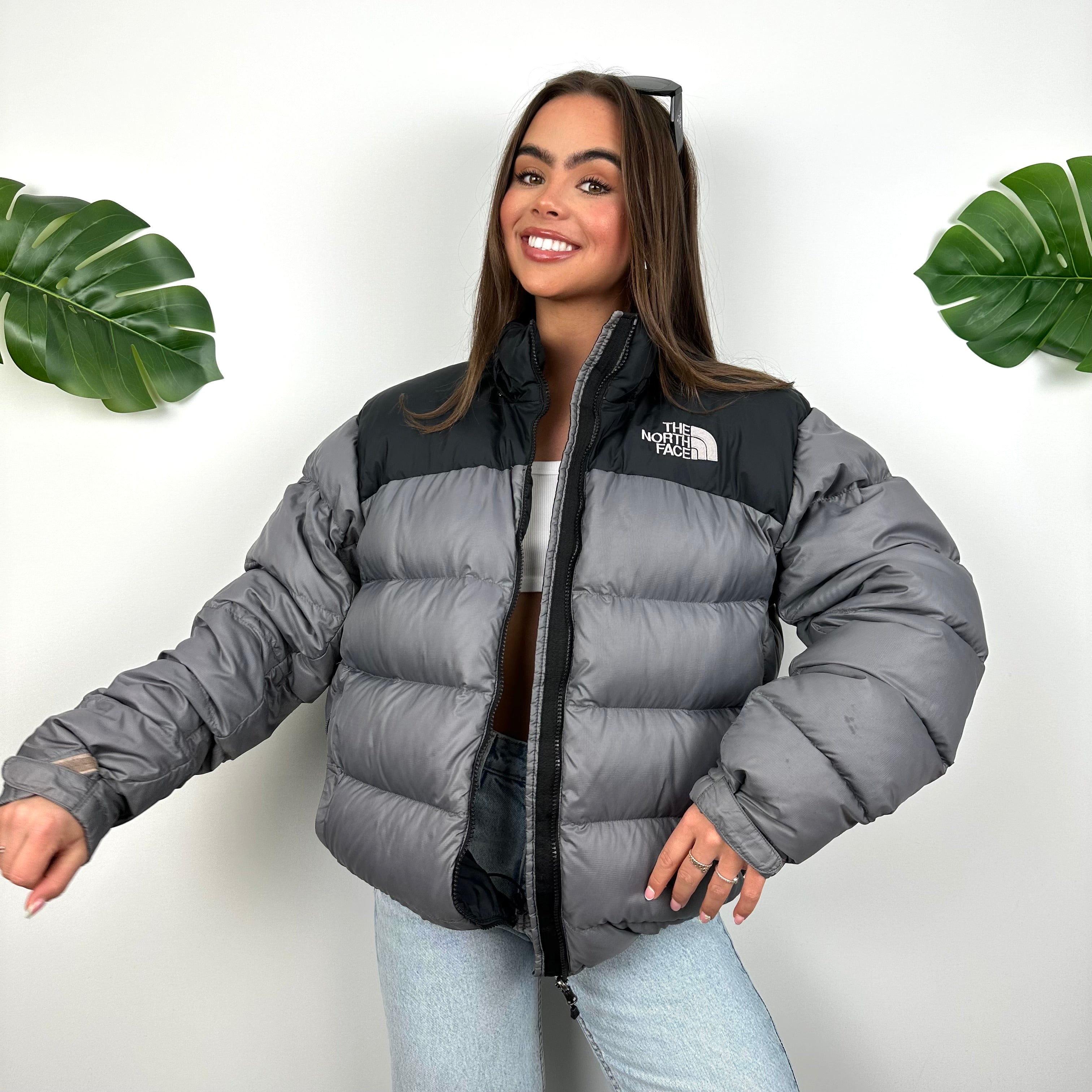 North Face Grey Puffer Jacket (M)