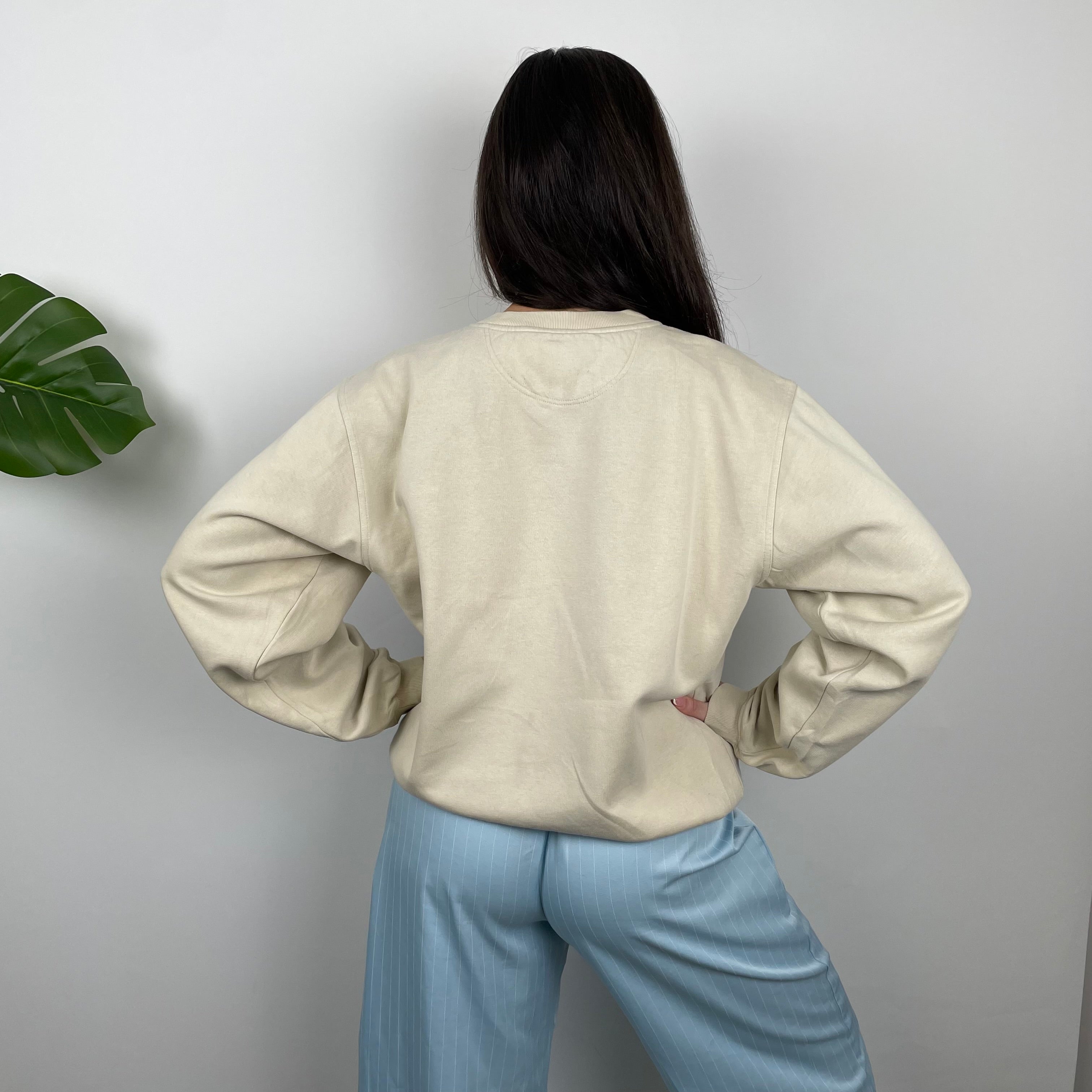 Nike Cream Embroidered Swoosh Sweatshirt (S)