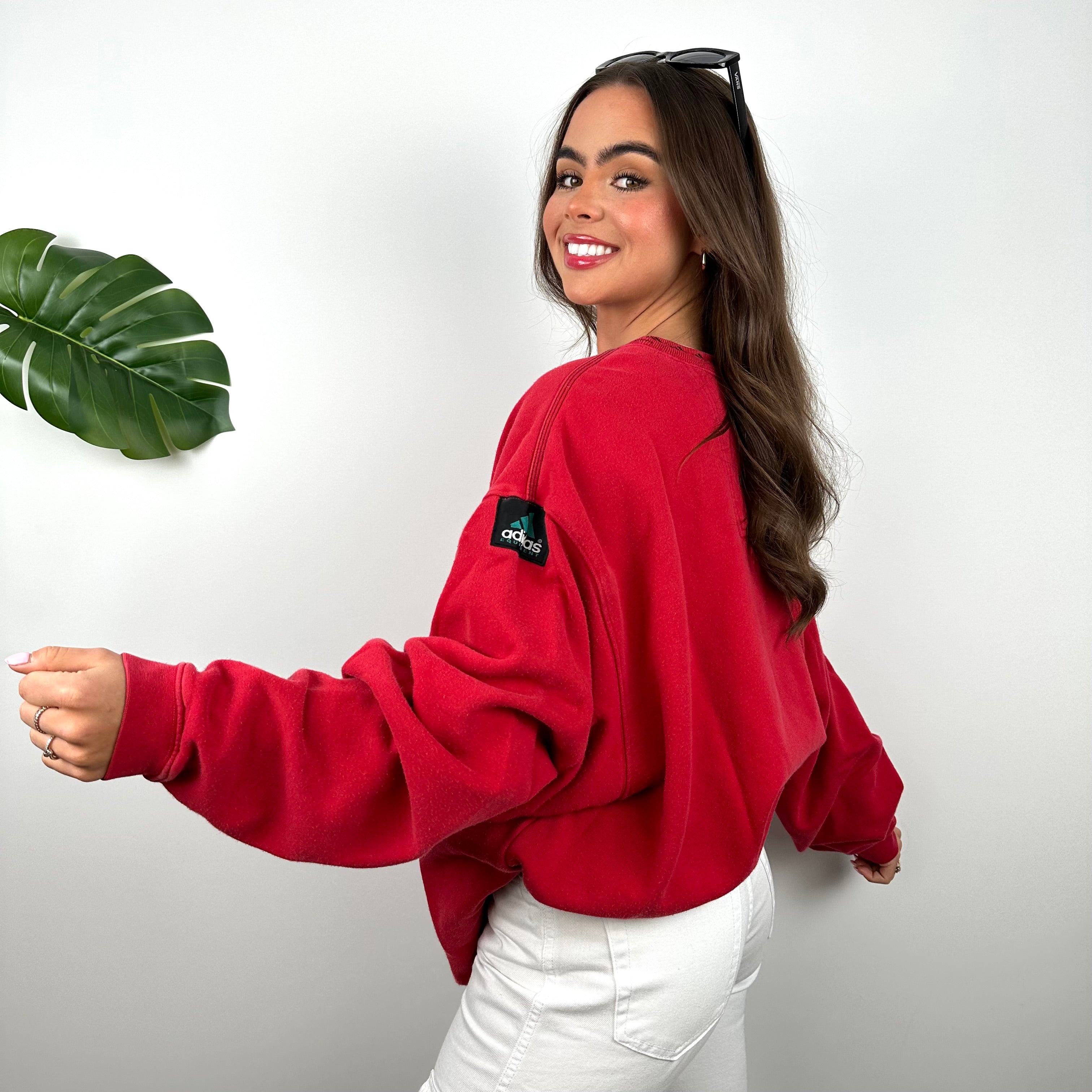 Adidas Equipment RARE Red Embroidered Spell Out Sweatshirt (L)