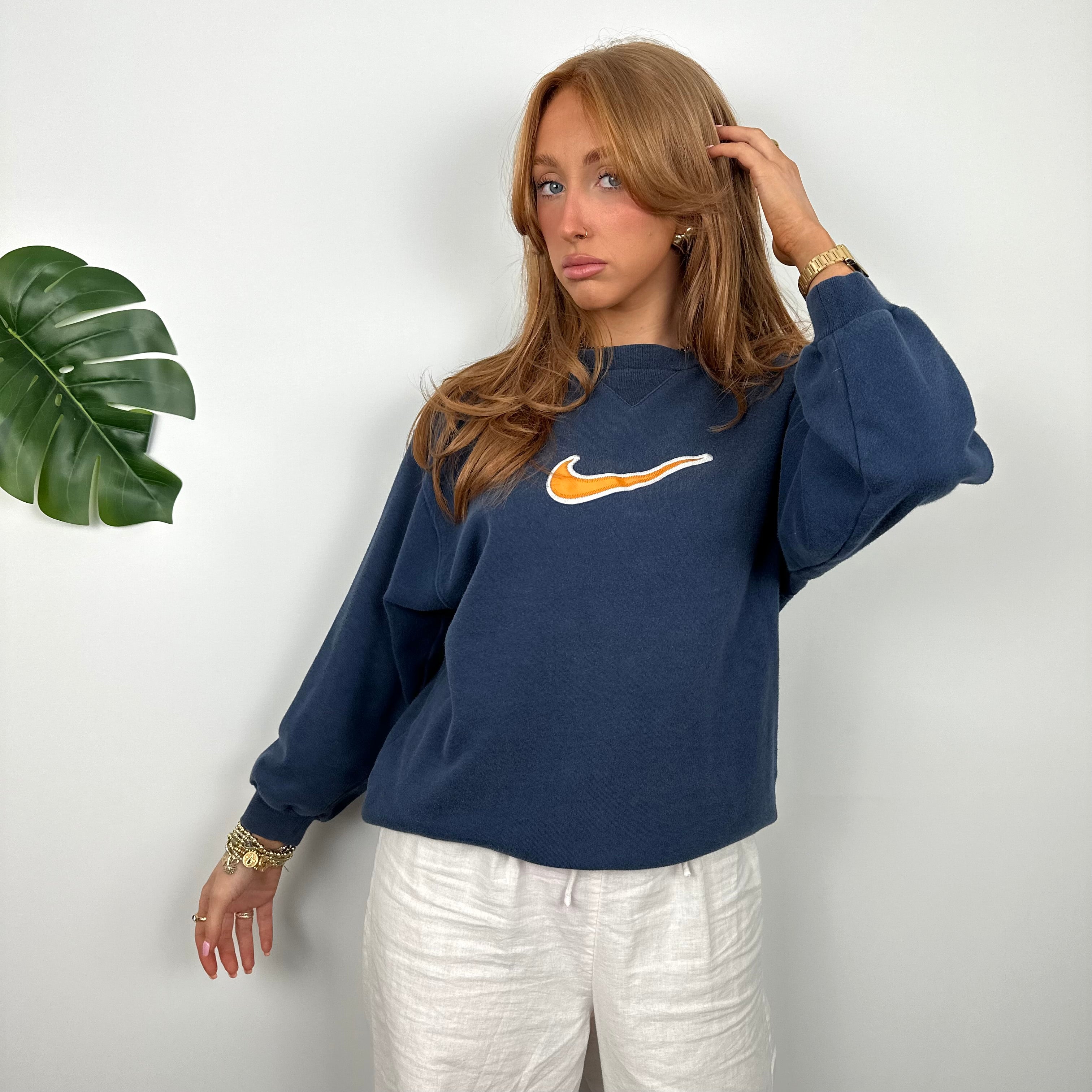 Nike Navy Embroidered Centre Swoosh Sweatshirt (S)