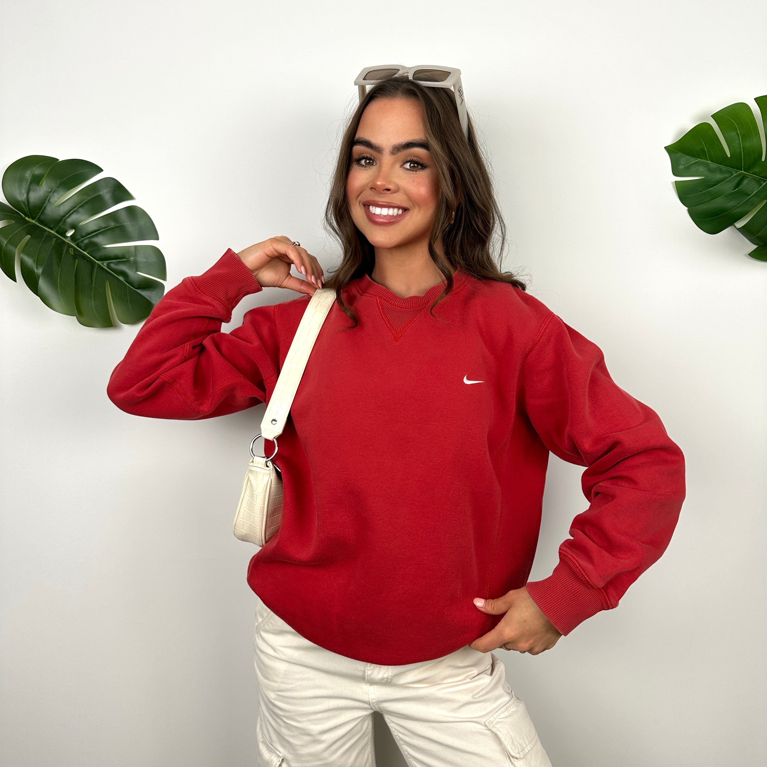 Nike Red Embroidered Swoosh Sweatshirt (M)