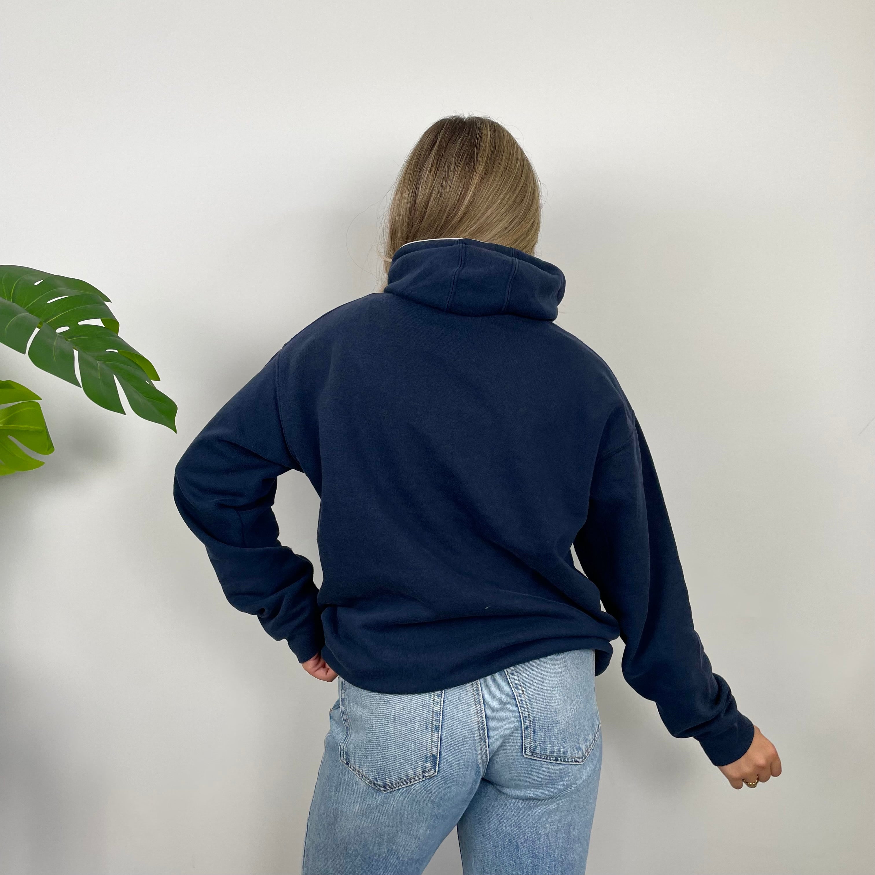 Nike Navy Embroidered Spell Out Hoodie (M)
