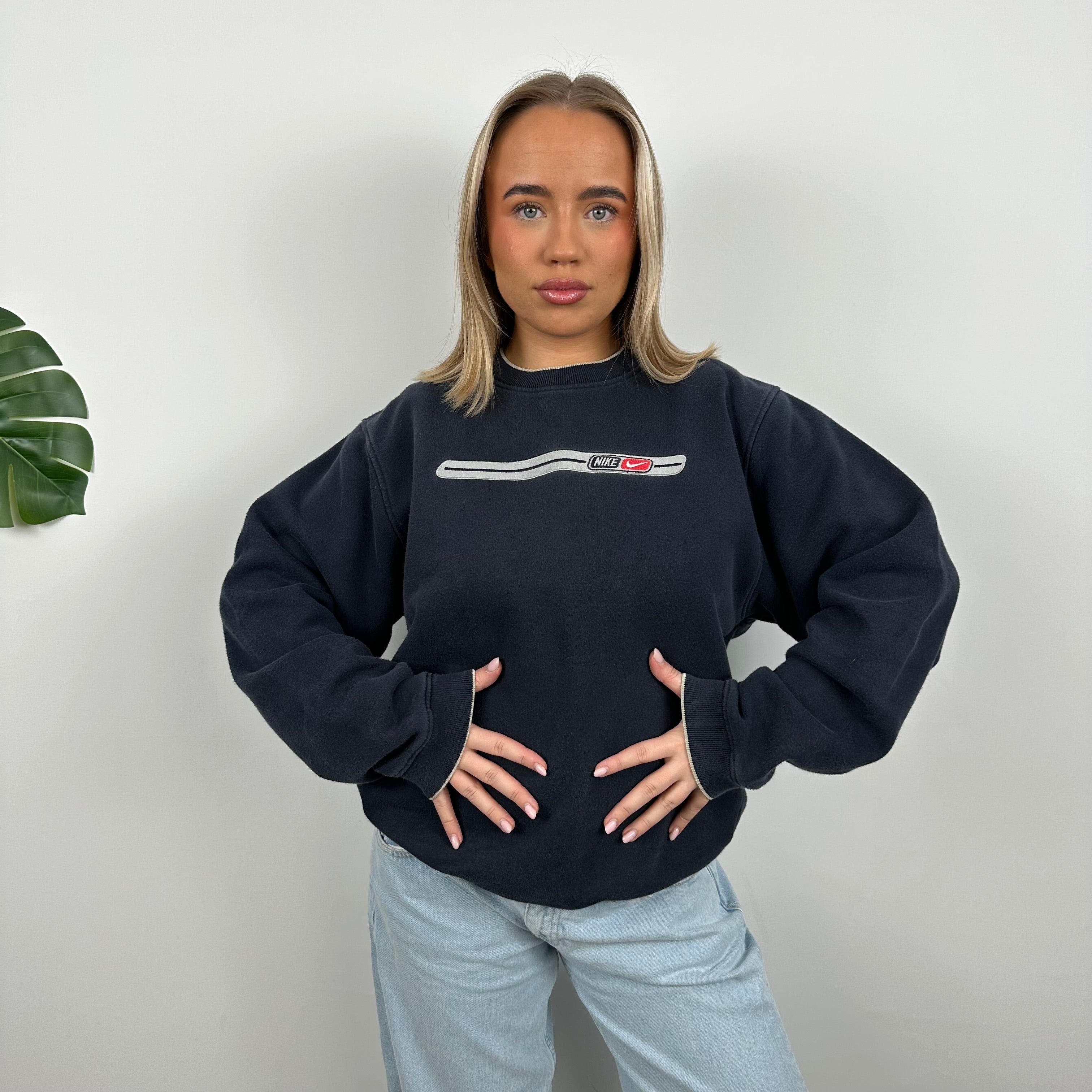 Nike Navy Embroidered Spell Out Sweatshirt (M)