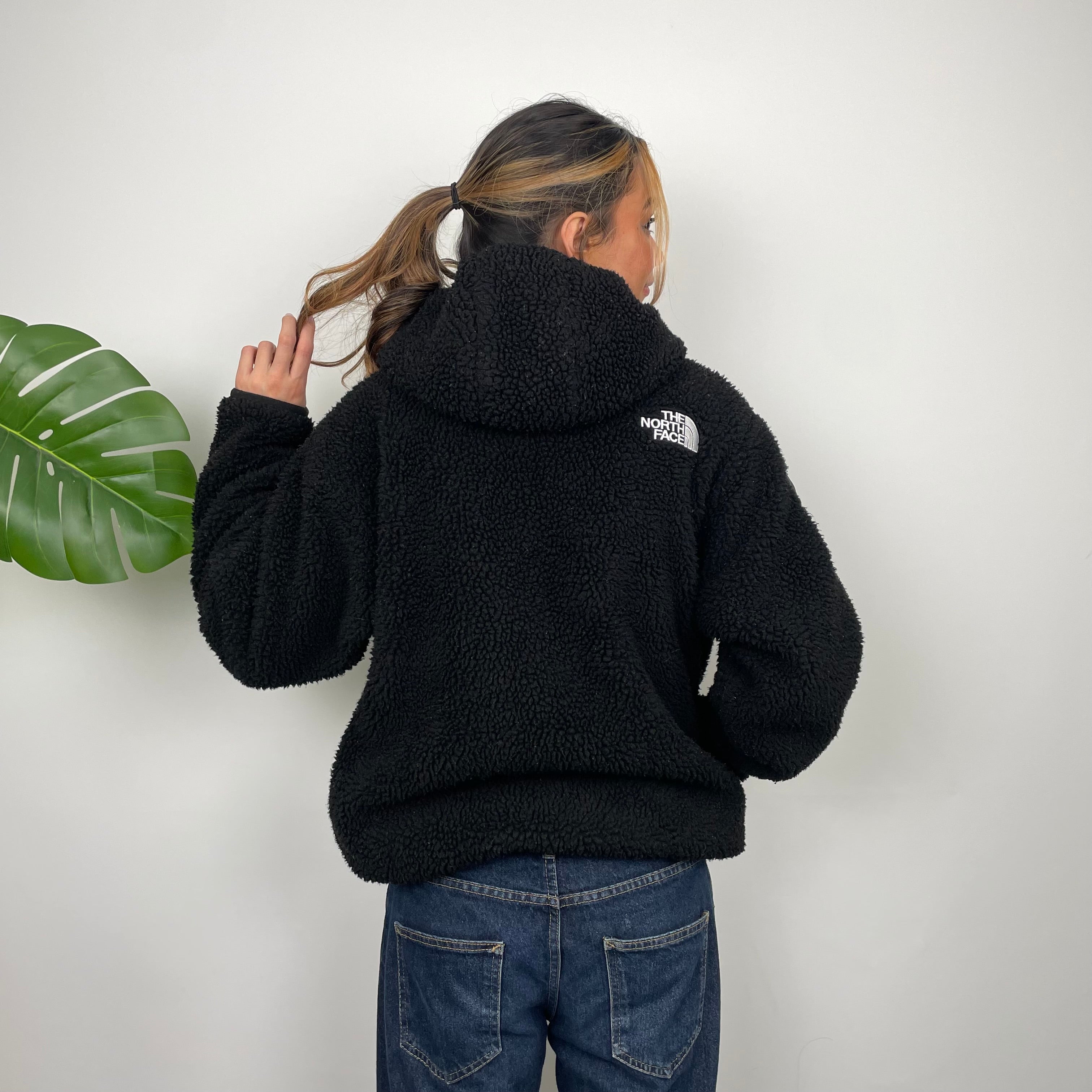 The North Face x Supreme RARE Black Embroidered Spell Out Fleece Zip Up Jacket (M)
