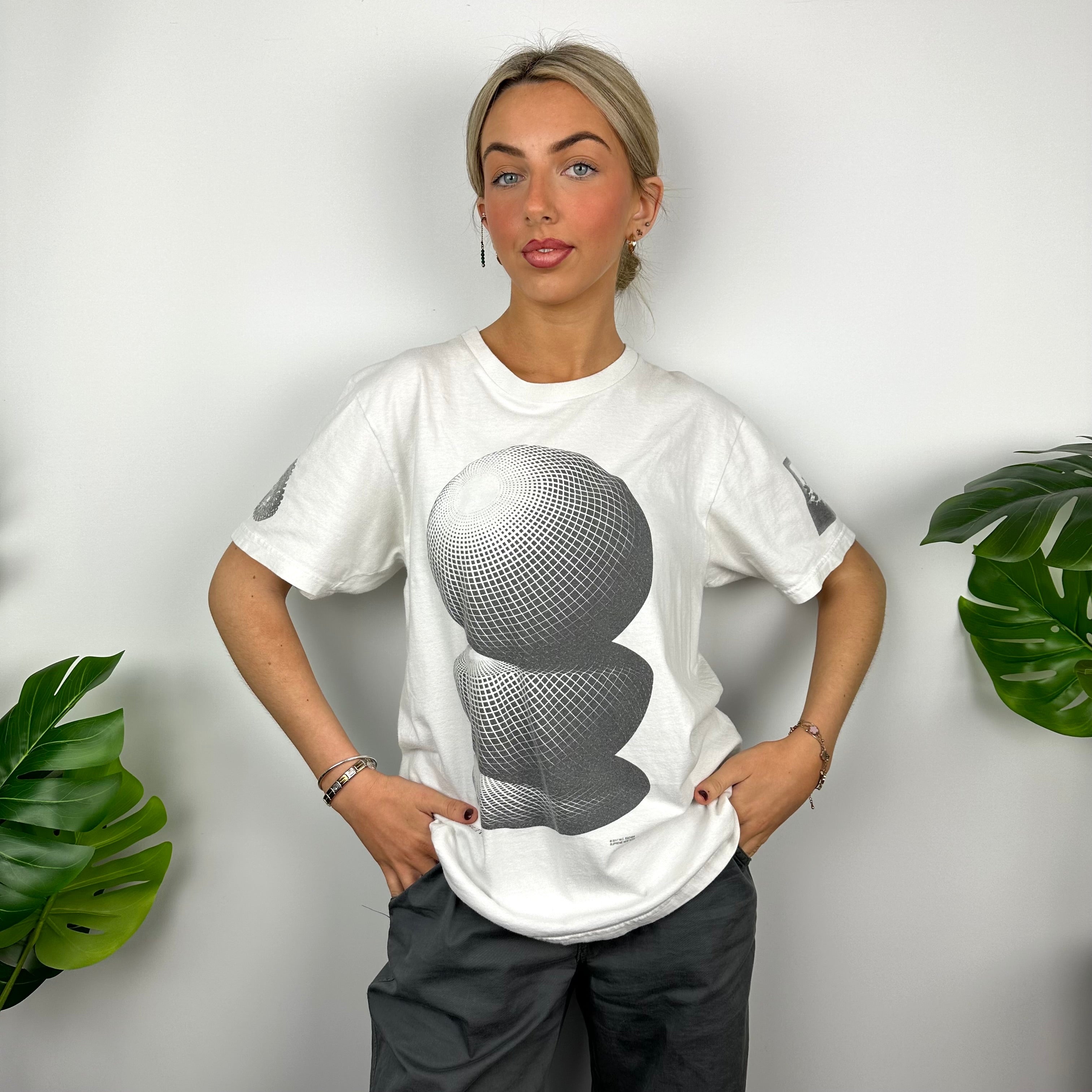 Supreme White M.C. Escher Thees Spheres T Shirt (M)