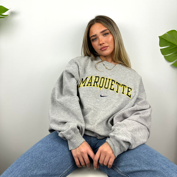 Nike x Marquette Grey Embroidered Spell Out Sweatshirt (L)