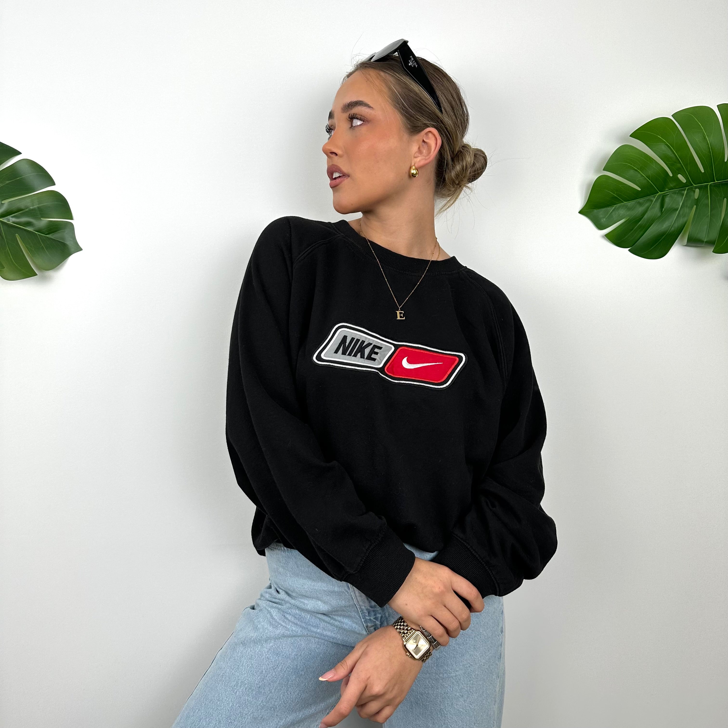 Nike Black Embroidered Spell Out Sweatshirt (L)