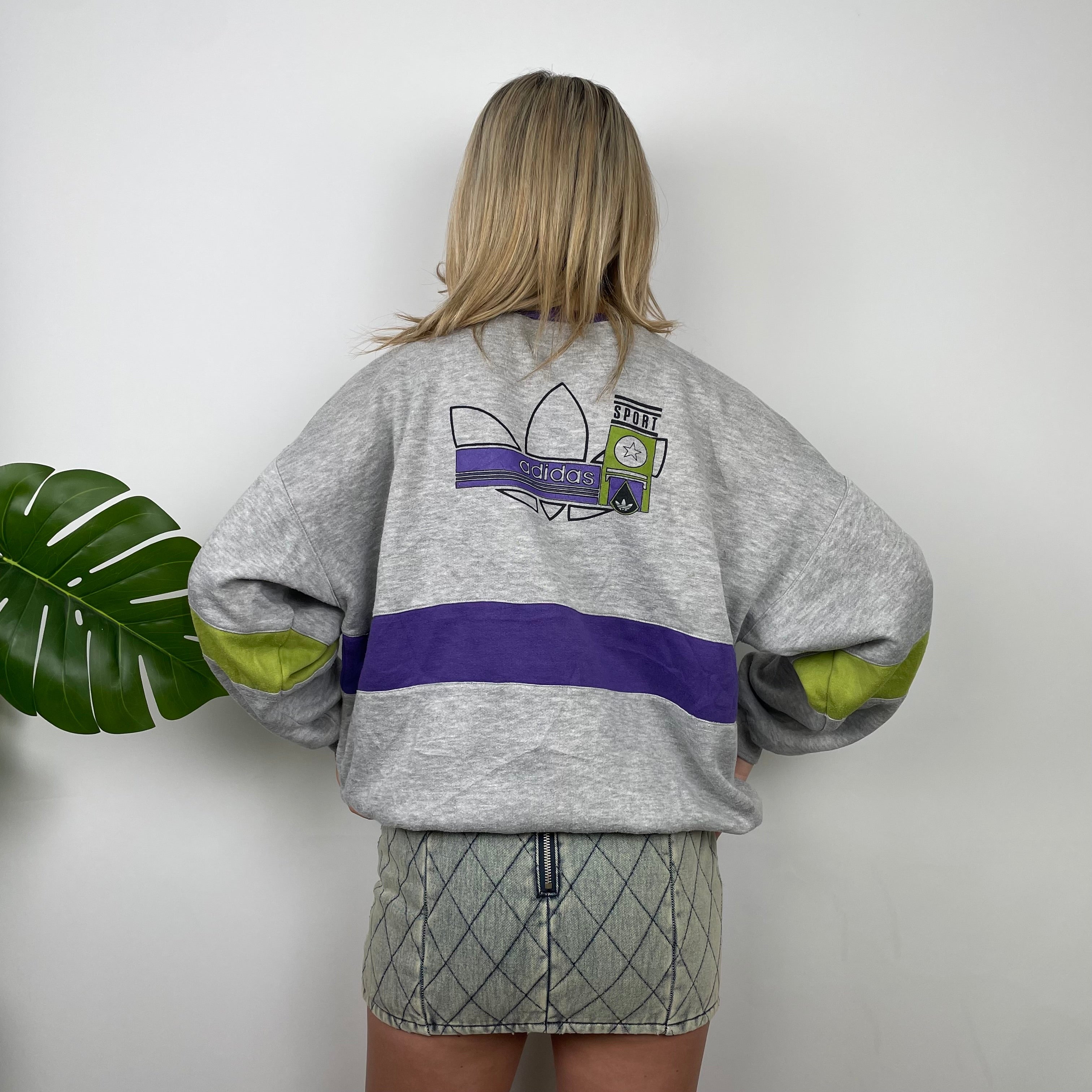 Adidas Grey Colour Block Sweatshirt (M)