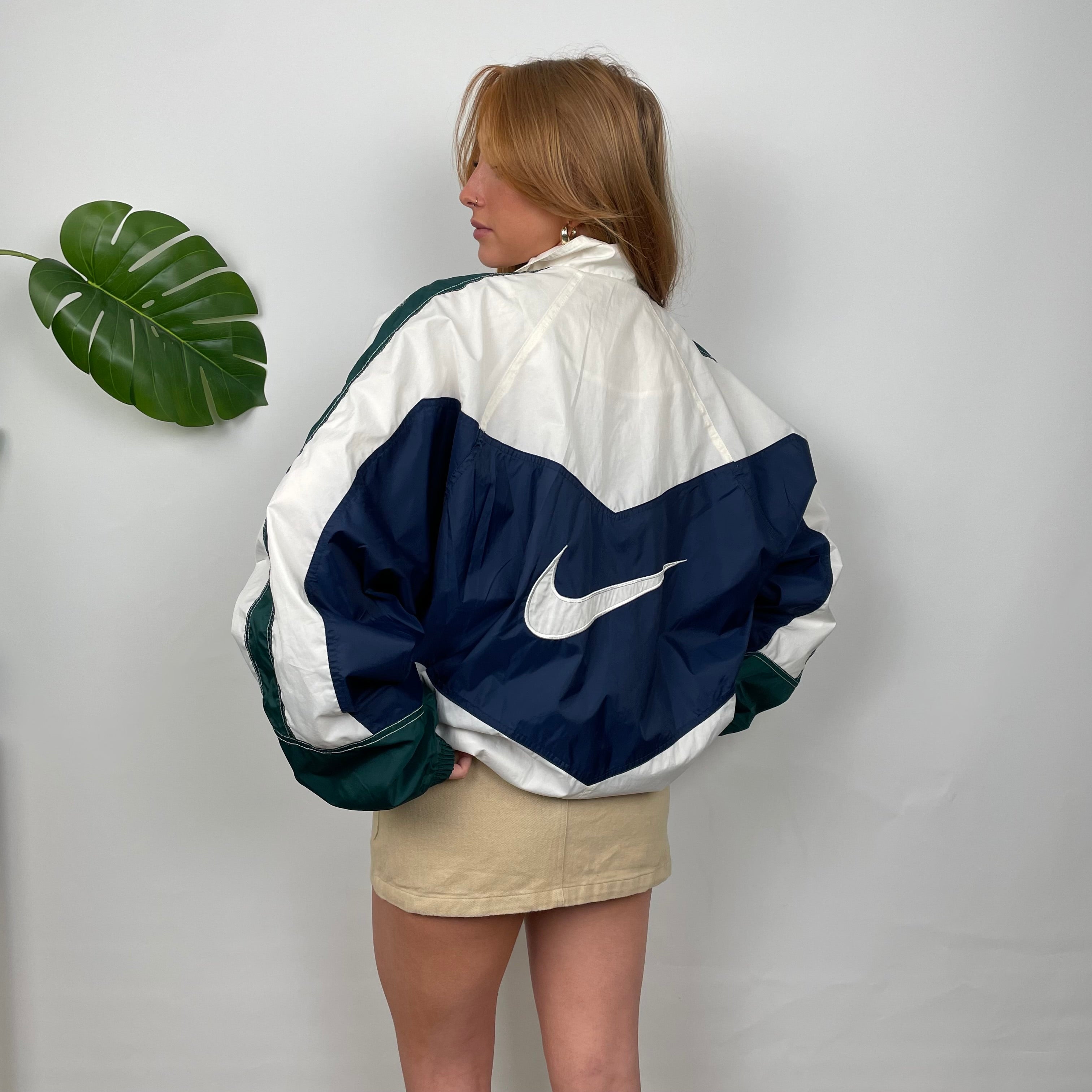 Nike Colour Block Embroidered Swoosh Windbreaker Jacket (L)