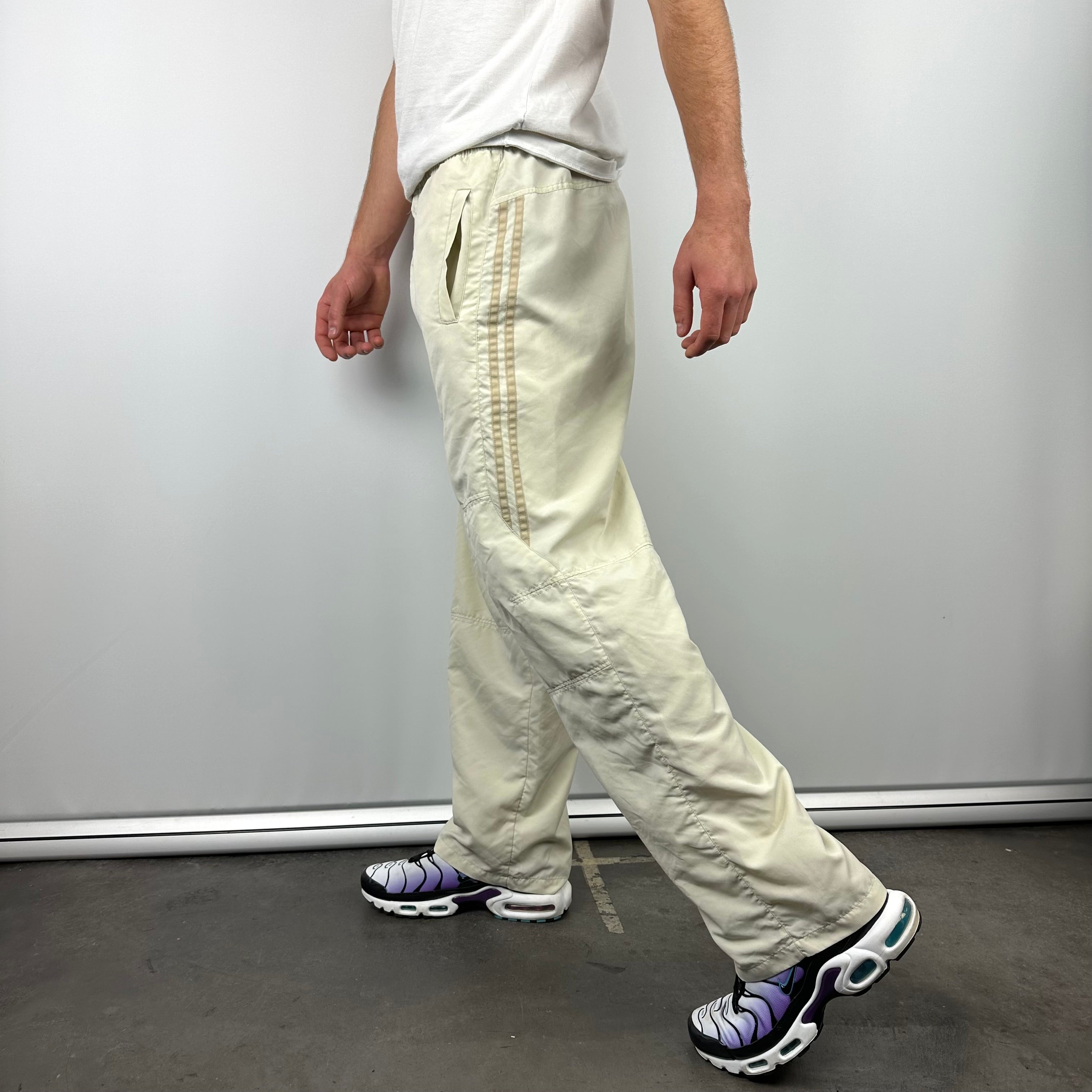 Nike Cream Embroidered Swoosh Track Pants (M)