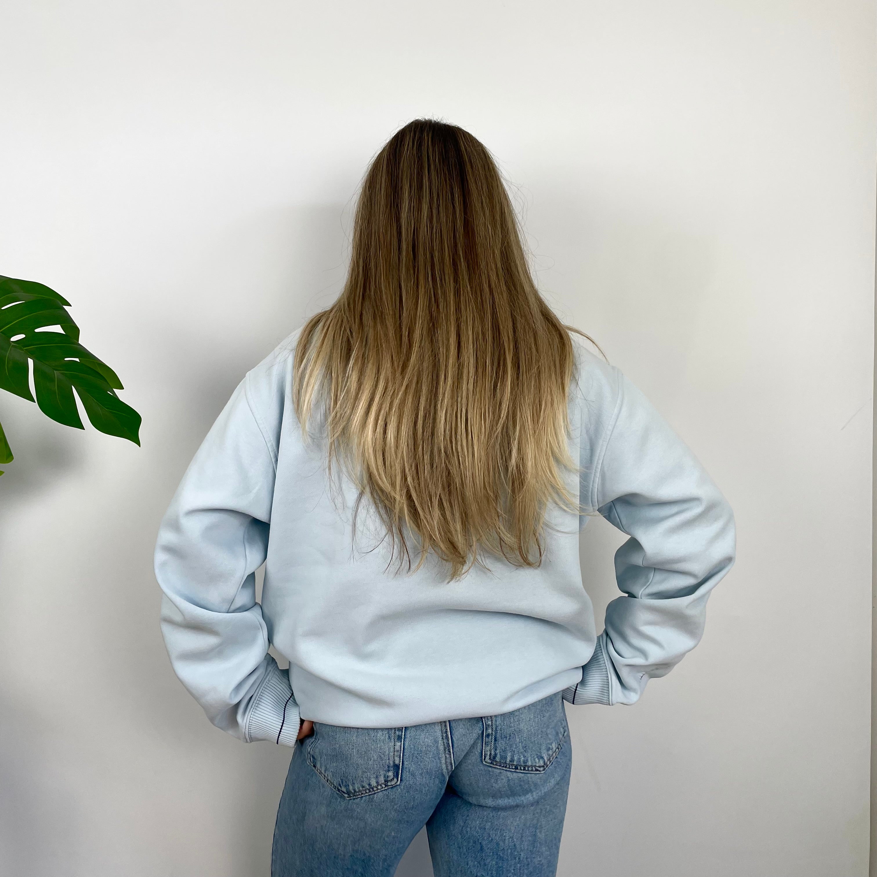 Nike Baby Blue Embroidered Spell Out Sweatshirt (L)