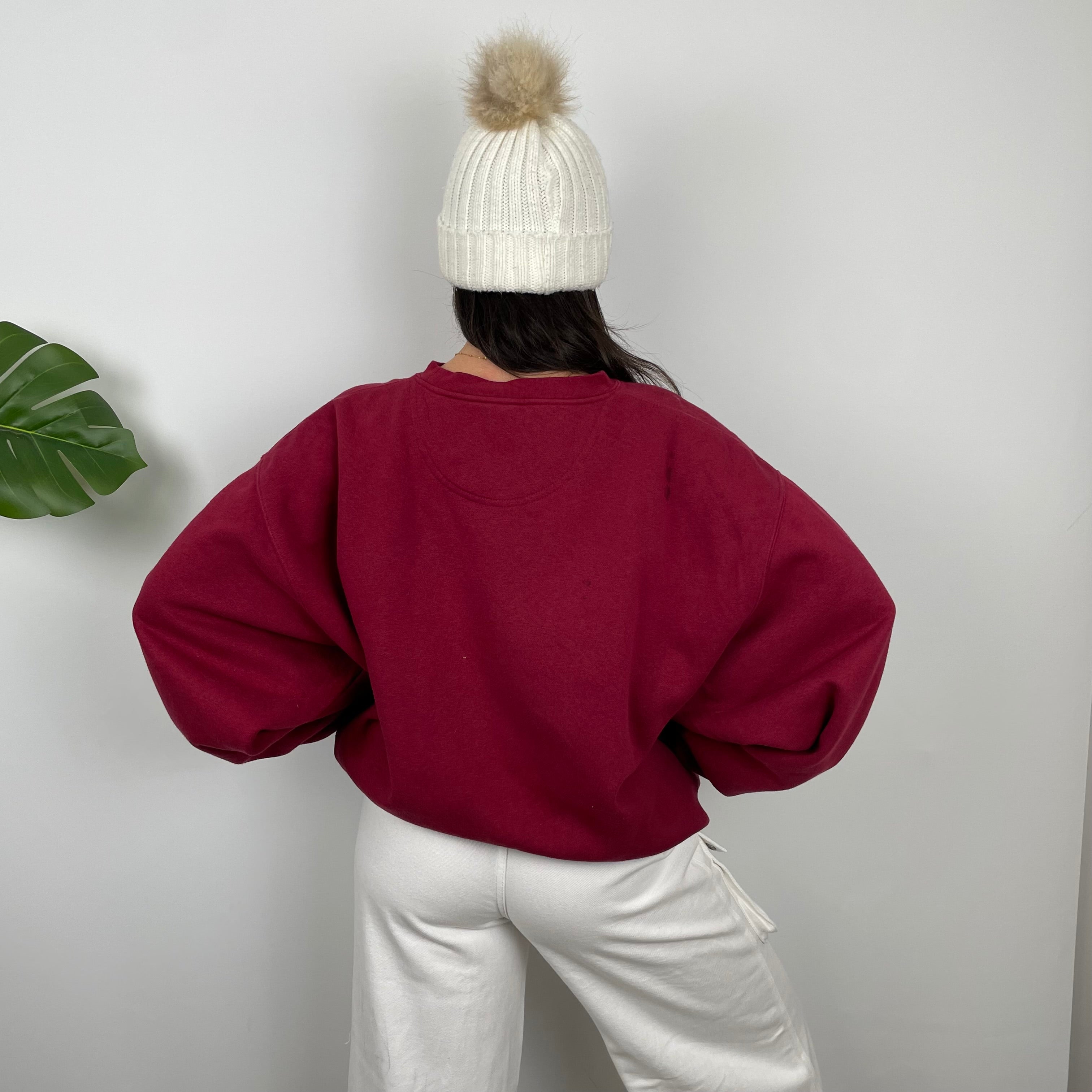 Nike Red Embroidered Swoosh Sweatshirt (XXL)