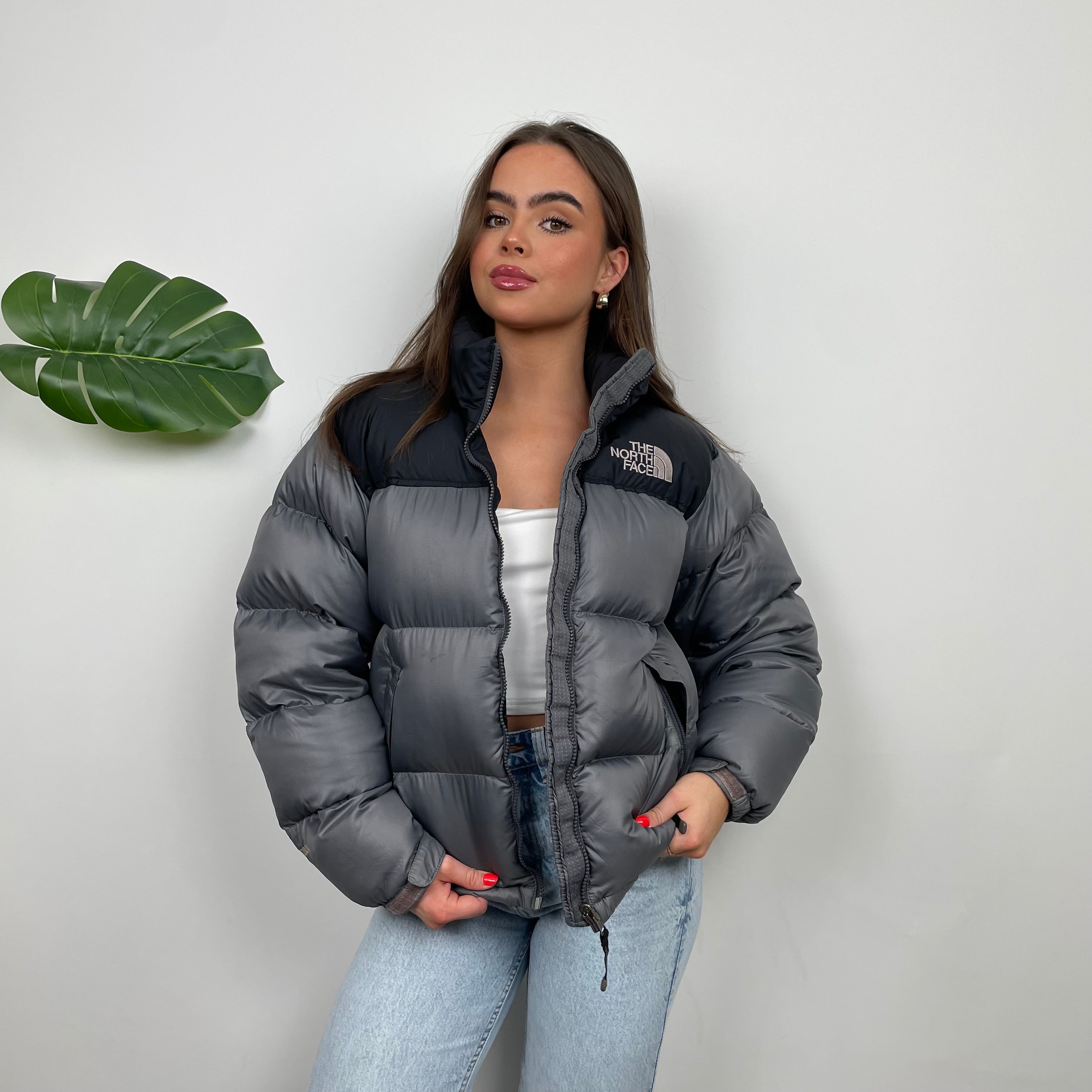 North Face Grey Puffer Jacket (XS)