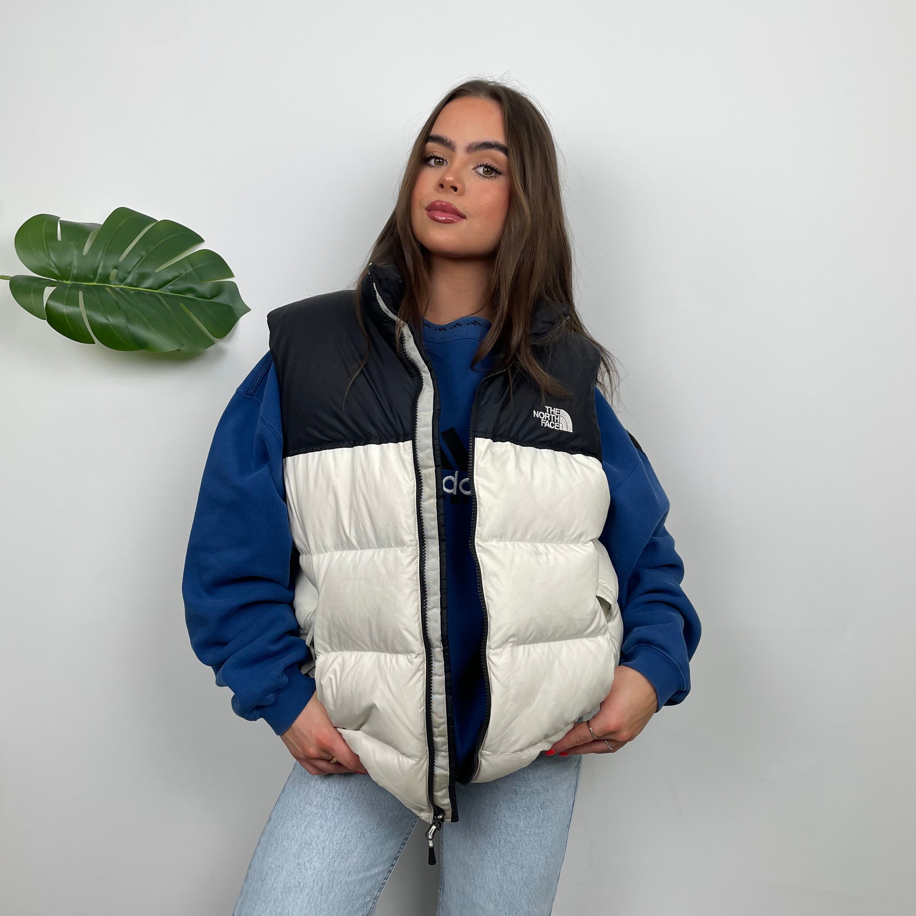 The North Face RARE White Nuptse 700 Puffer Gilet (L)