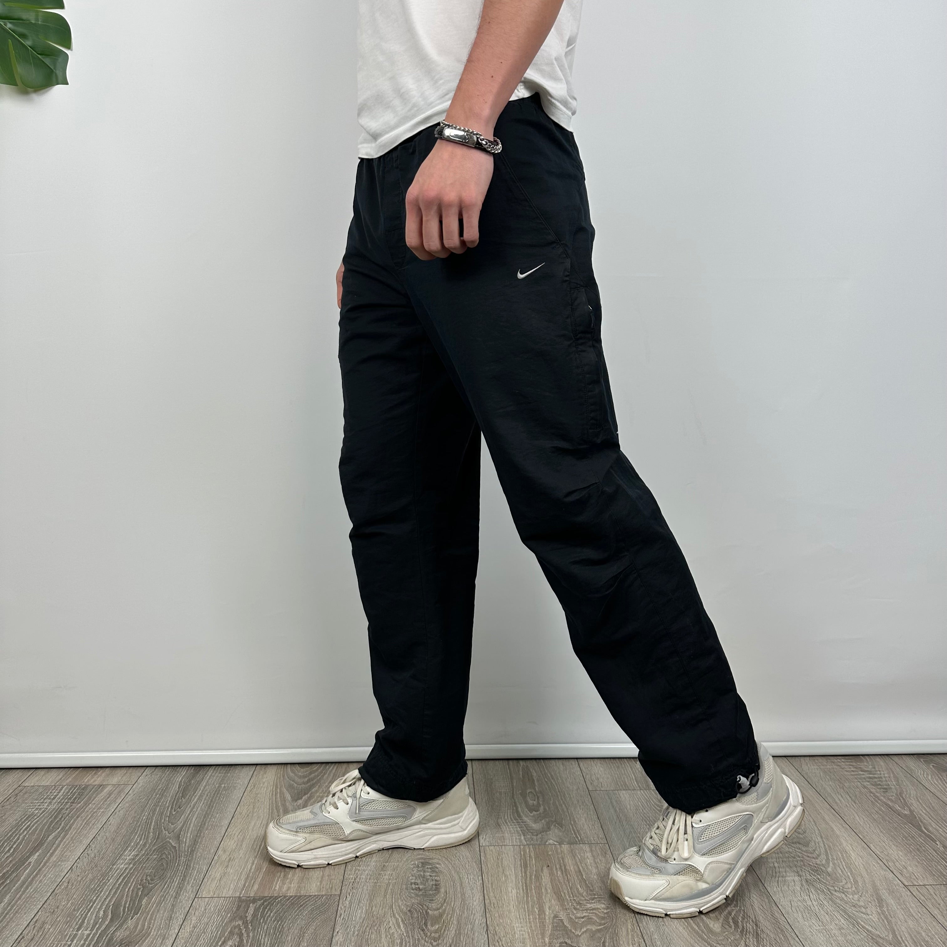 Nike Black Embroidered Swoosh Track Pants (S)