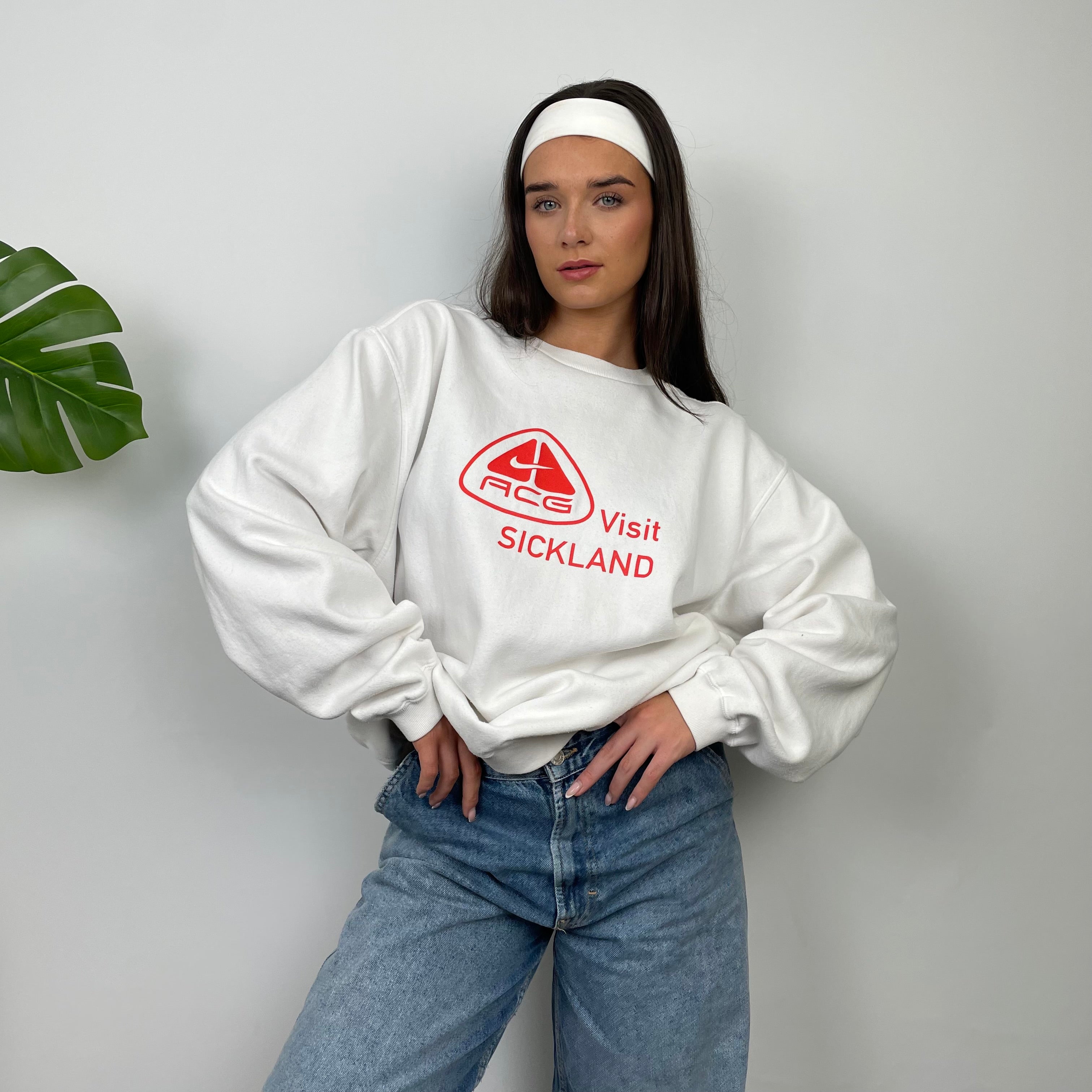 Nike ACG RARE White Embroidered Spell Out Sweatshirt (L)