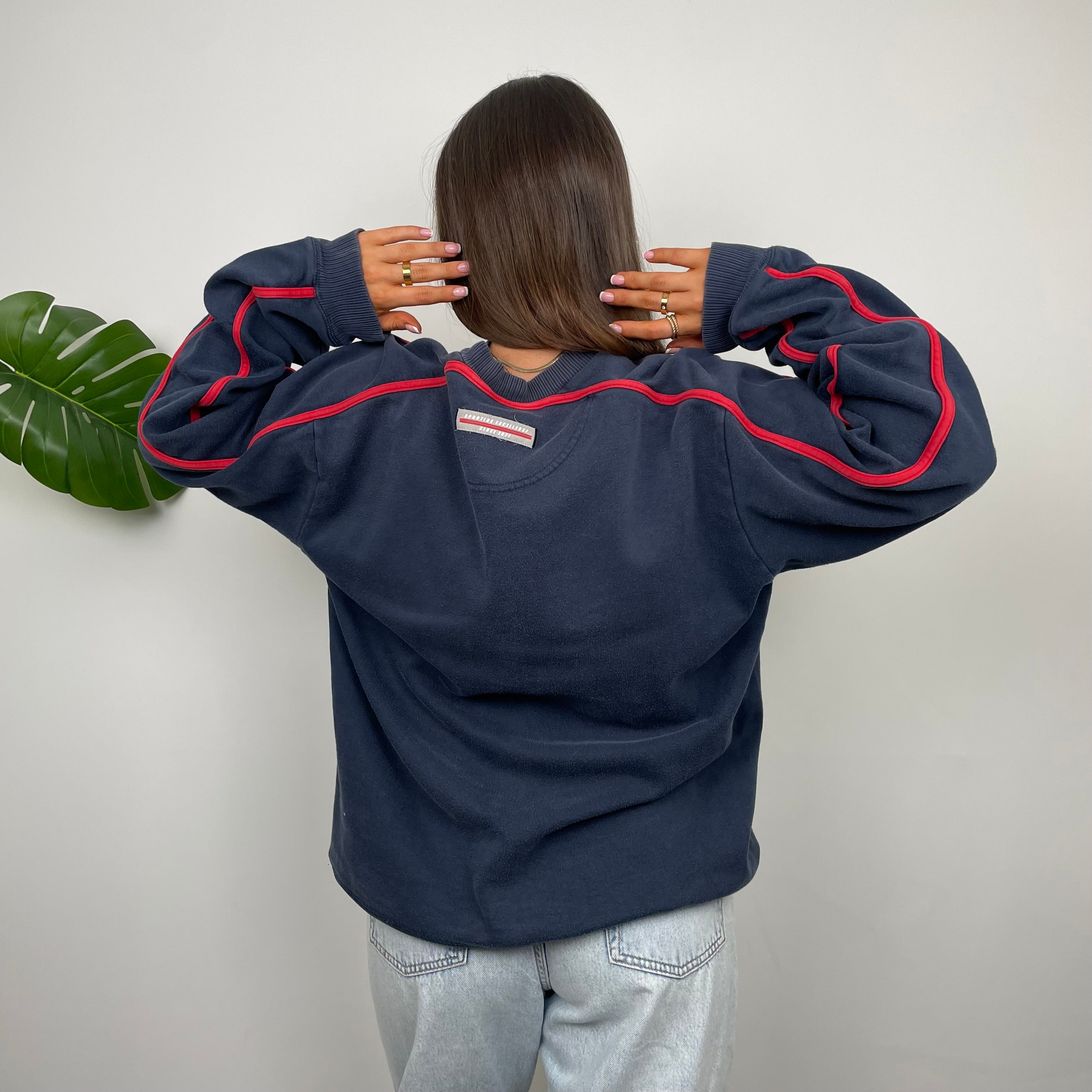 Nike Navy Embroidered Spell Out Sweatshirt (M)