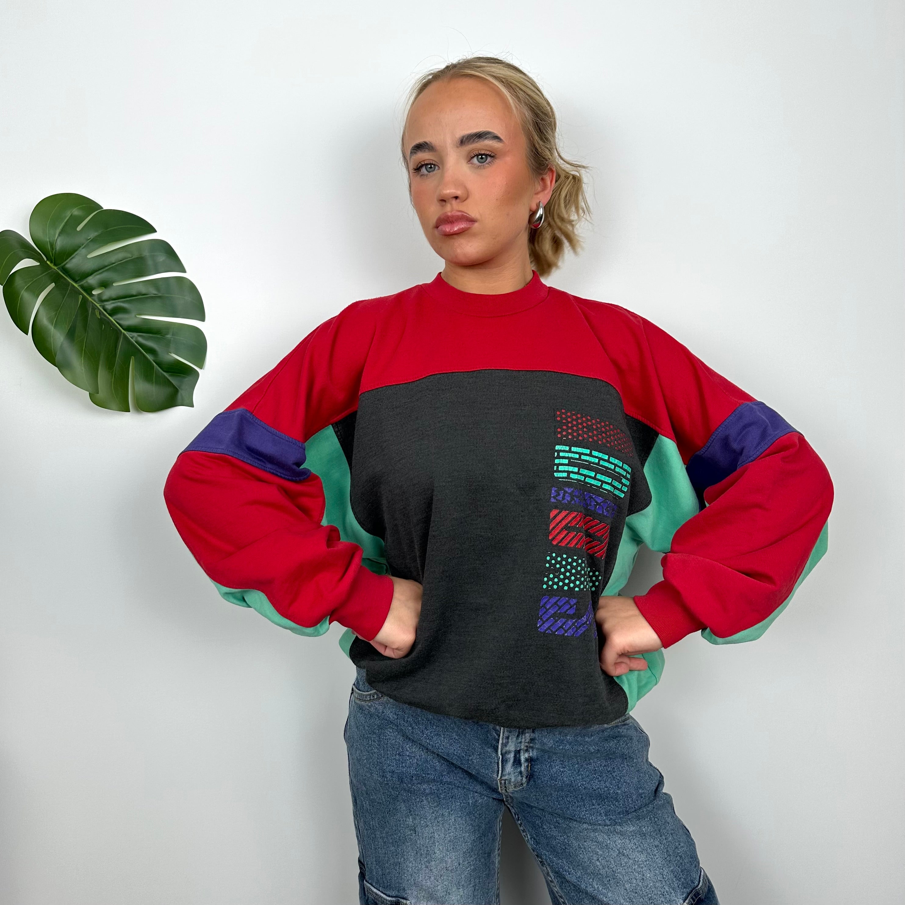 Adidas RARE Colour Block Spell Out Sweatshirt (S)