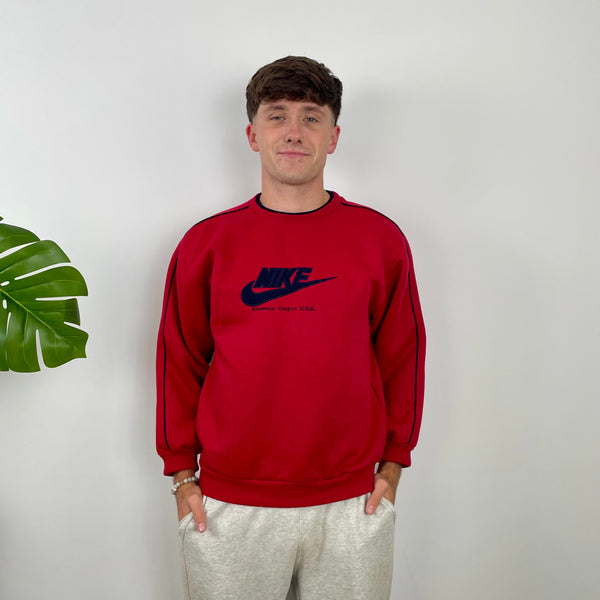 Nike Red Embroidered Spell Out Sweatshirt (S)