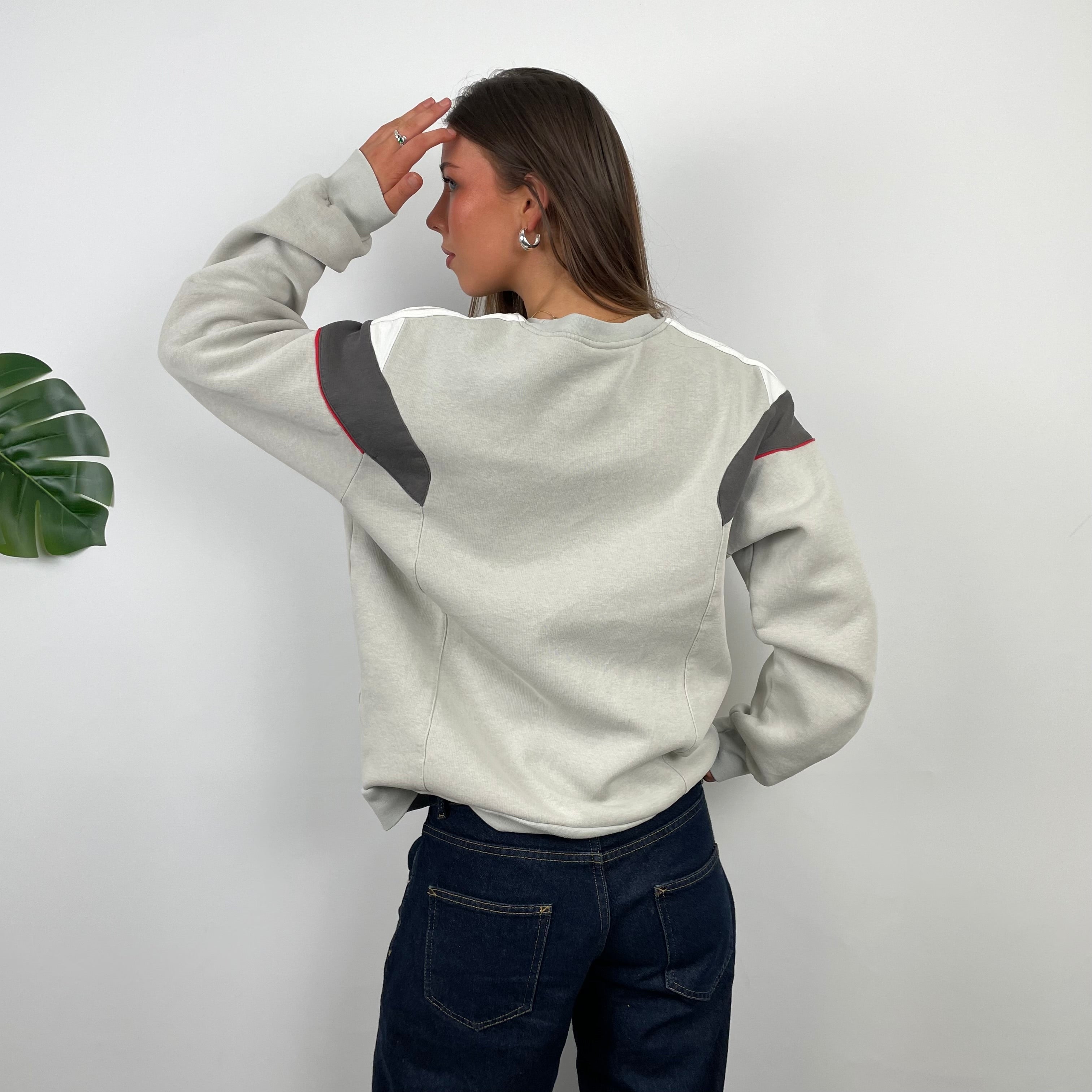 Adidas Cream Embroidered Spell Out Sweatshirt (M)