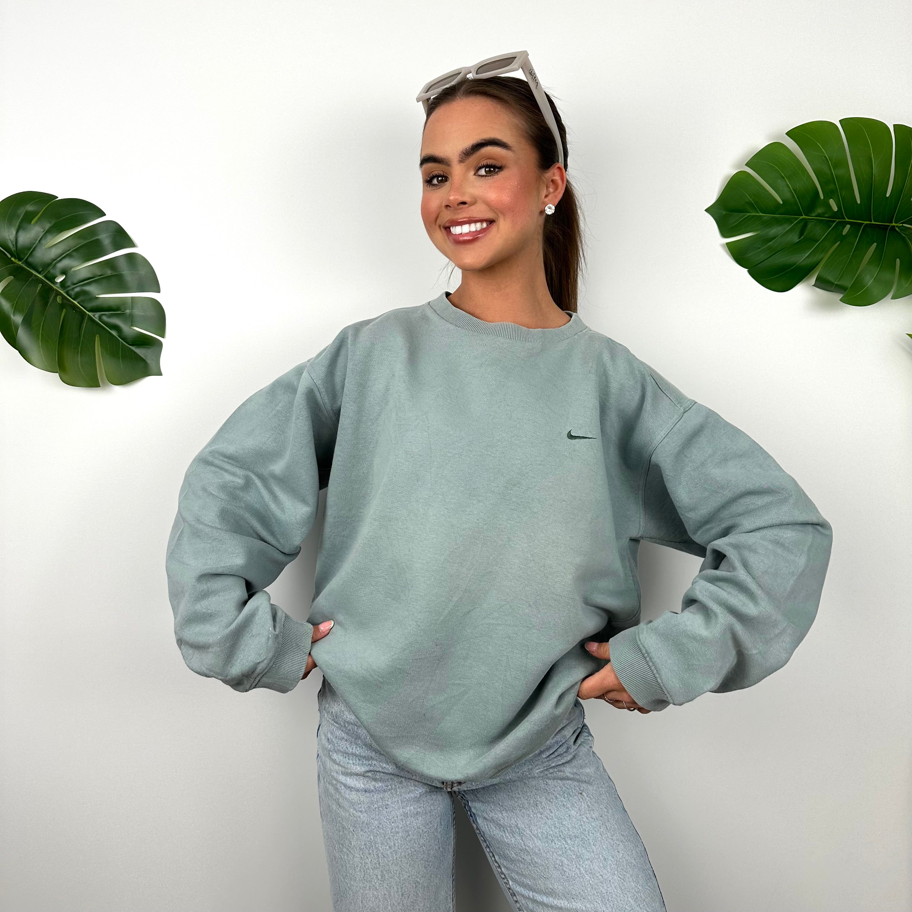 Nike Sage Green Embroidered Swoosh Sweatshirt (M)