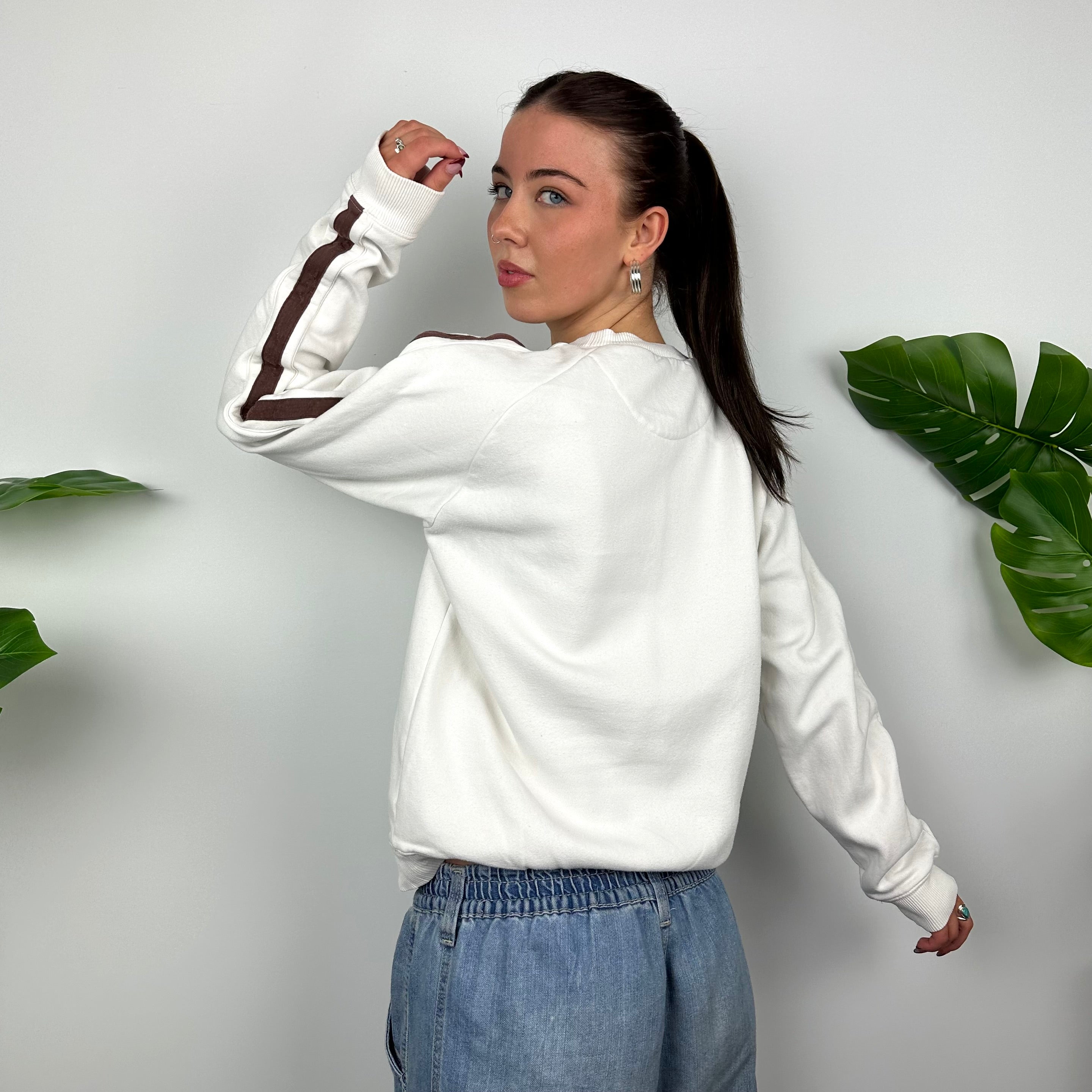 Nike White Embroidered Spell Out Sweatshirt (S)