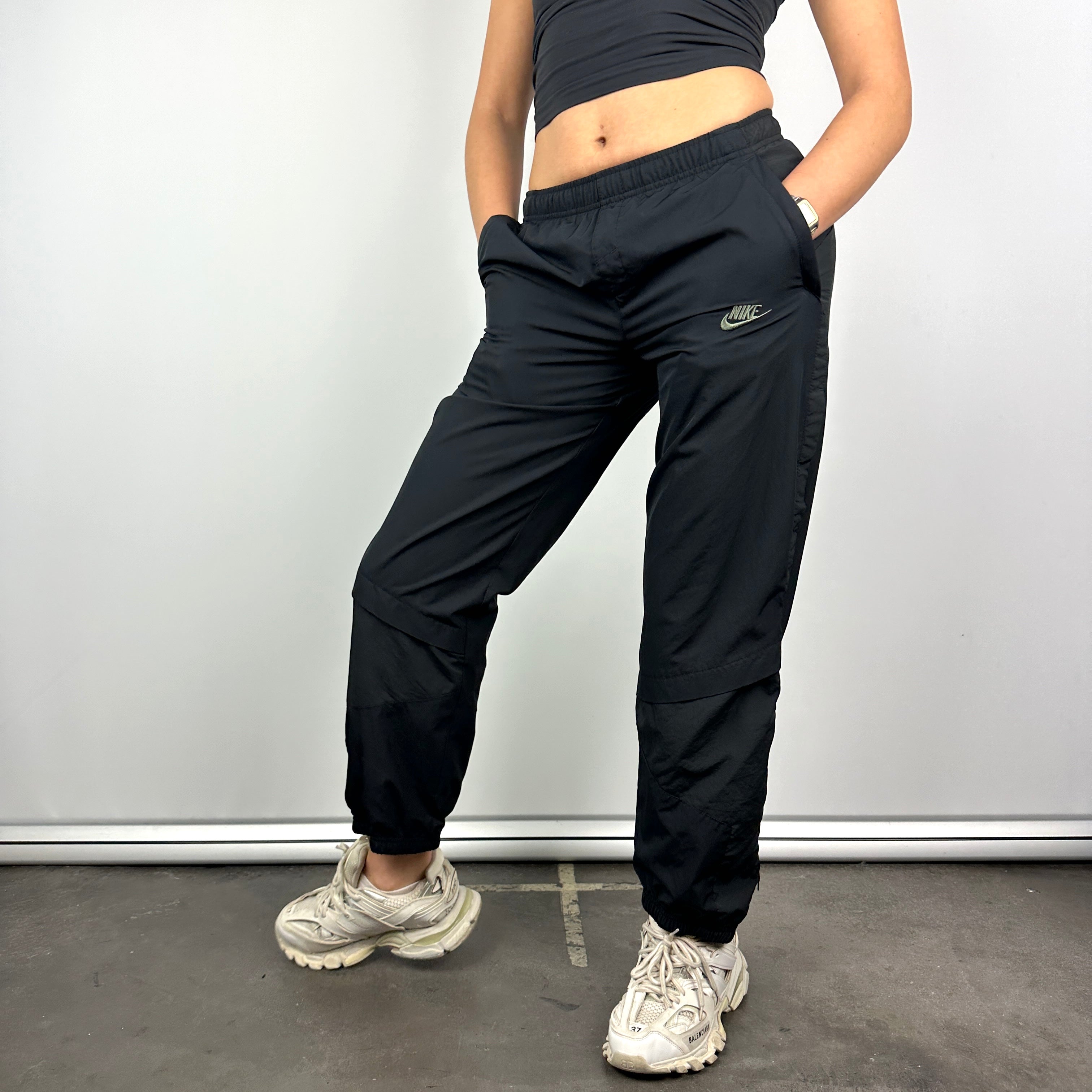 Nike Air Black Embroidered Spell Out Track Pants (S)