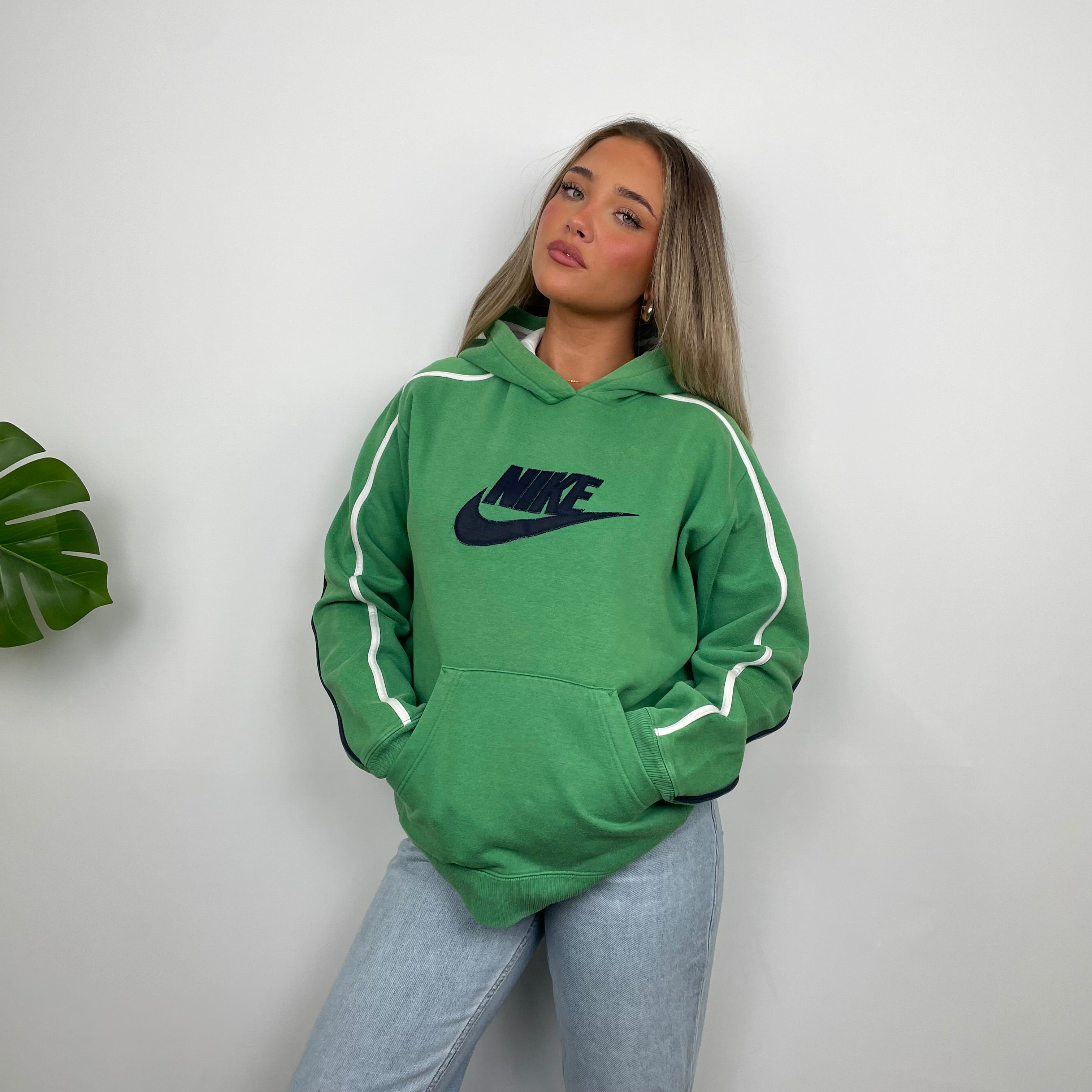 Nike Green Embroidered Spell Out Hoodie (M)