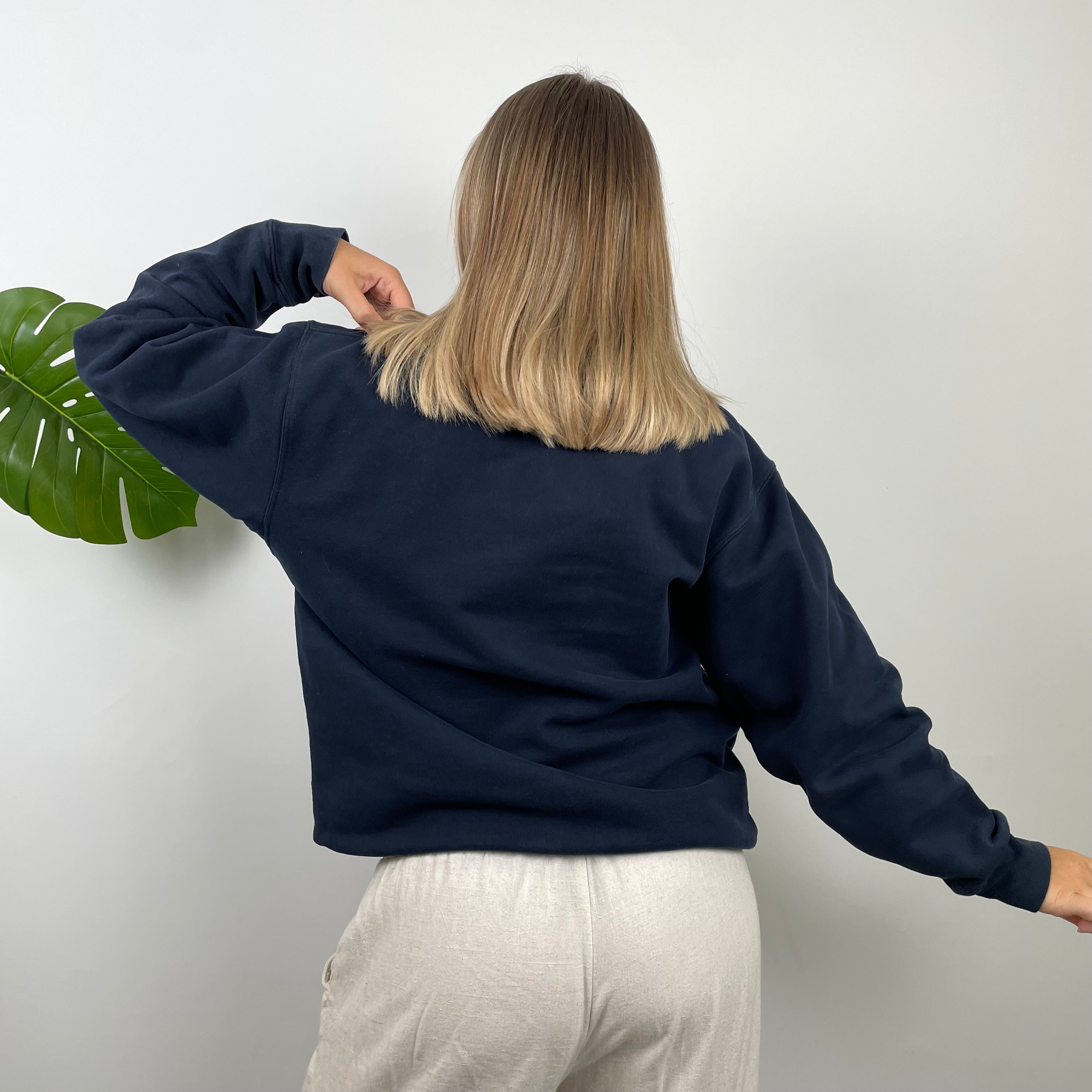 Timberland Navy Embroidered Spell Out Sweatshirt (L)