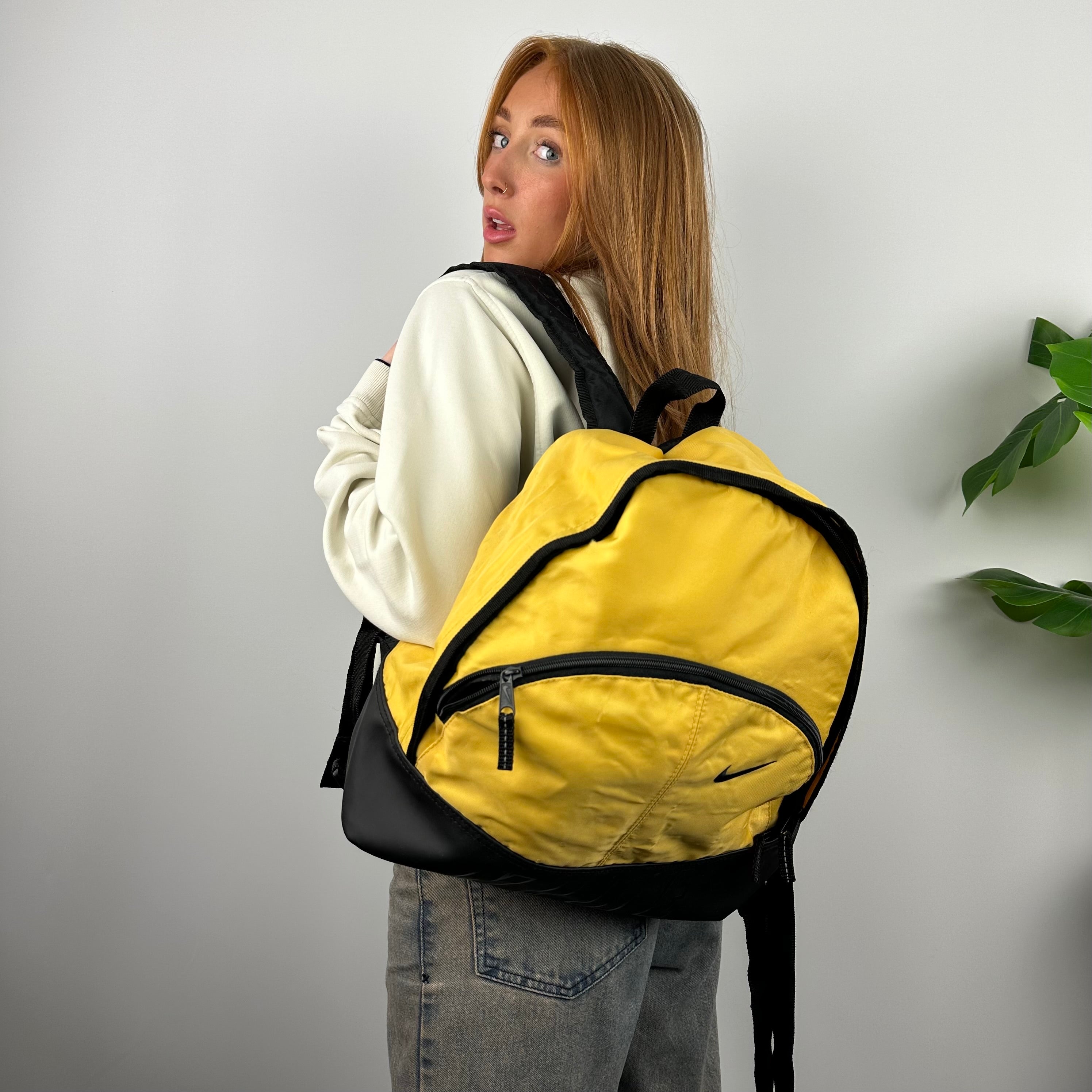Nike RARE Black & Yellow Spell Out Backpack