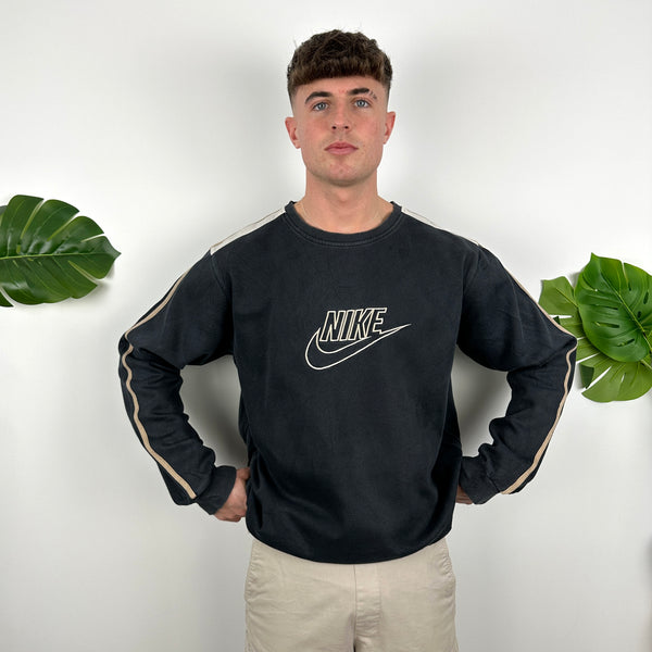 Nike Black Embroidered Spell Out Sweatshirt (XL)