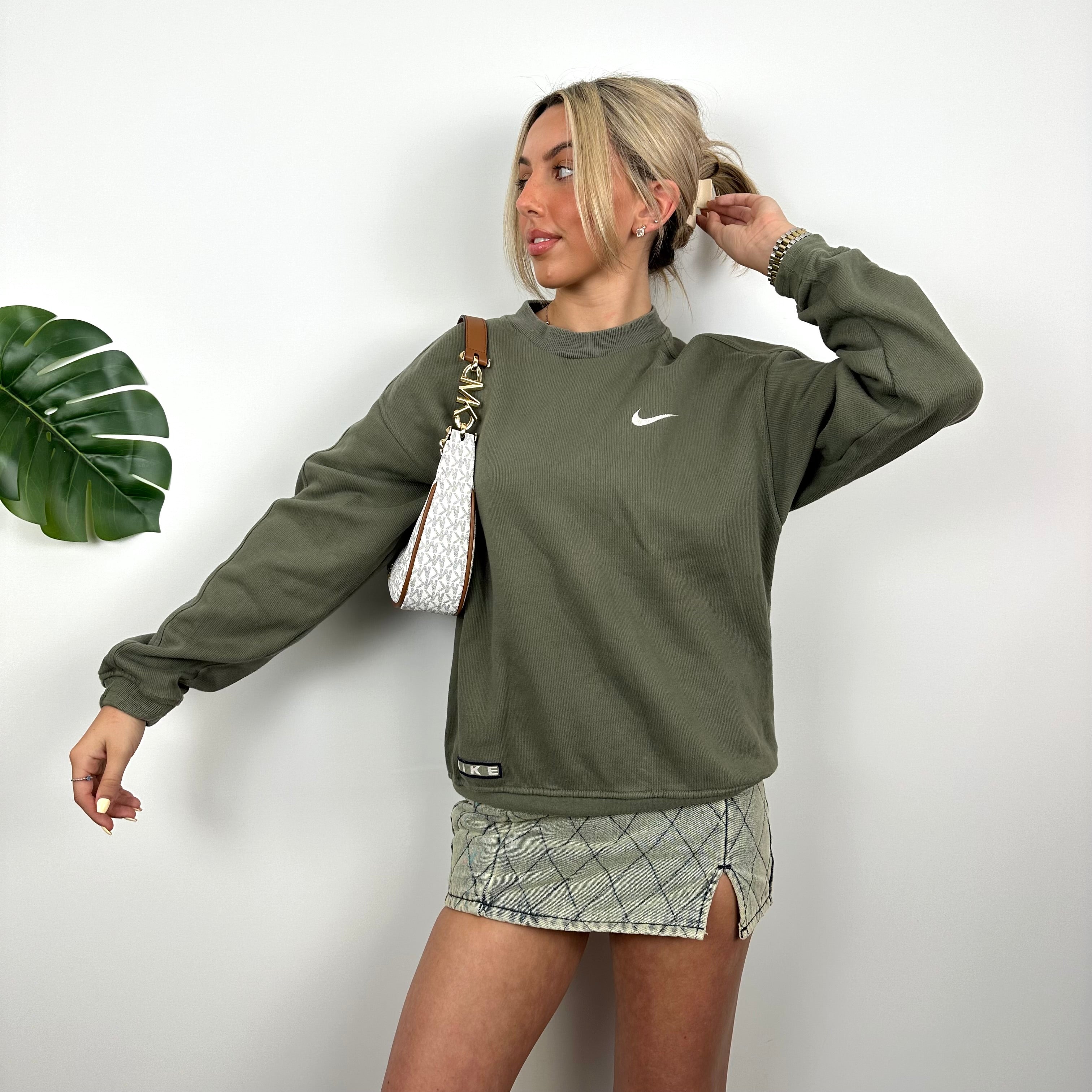 Nike Green Embroidered Spell Out Sweatshirt (S)