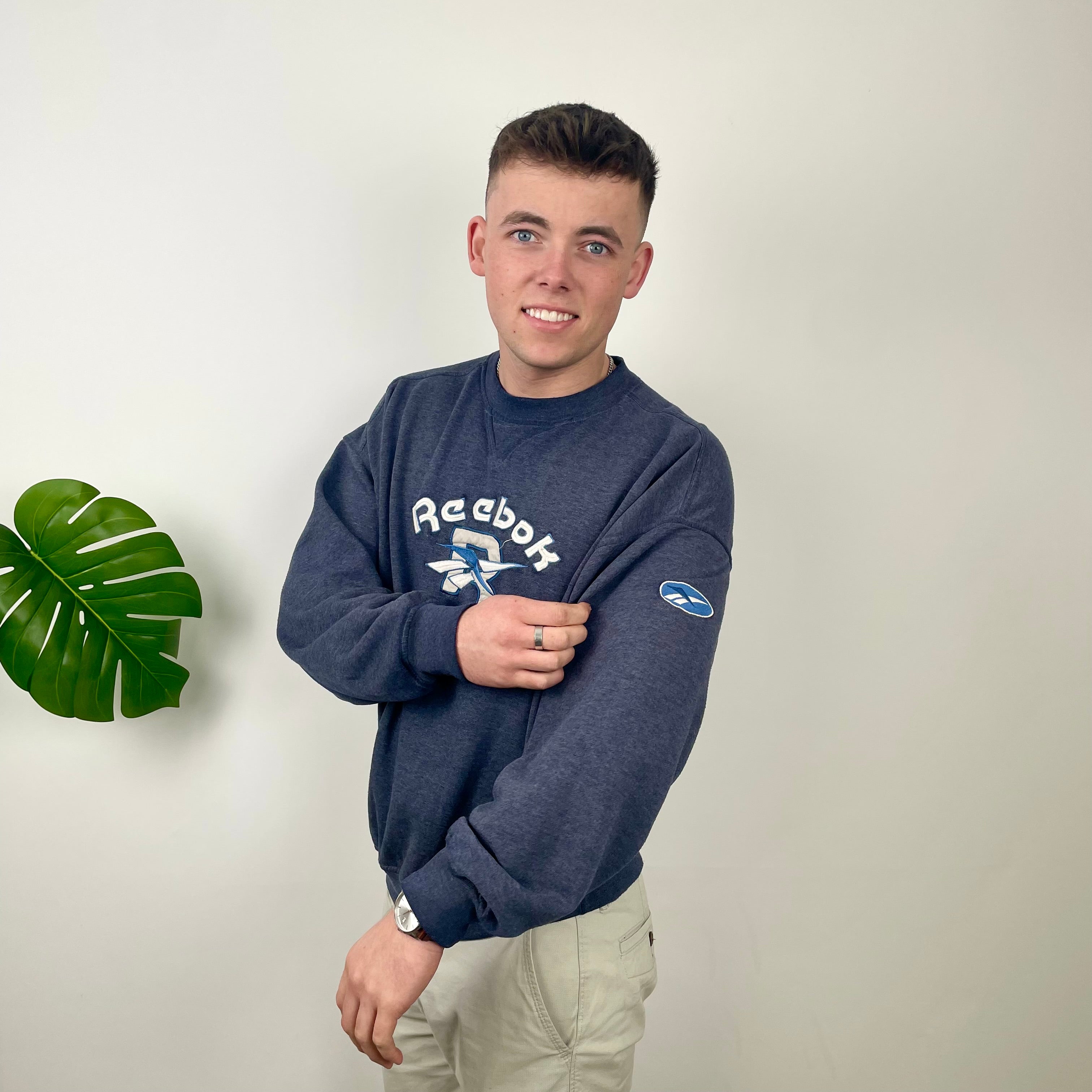 Reebok Grey Embroidered Logo Sweatshirt (L)