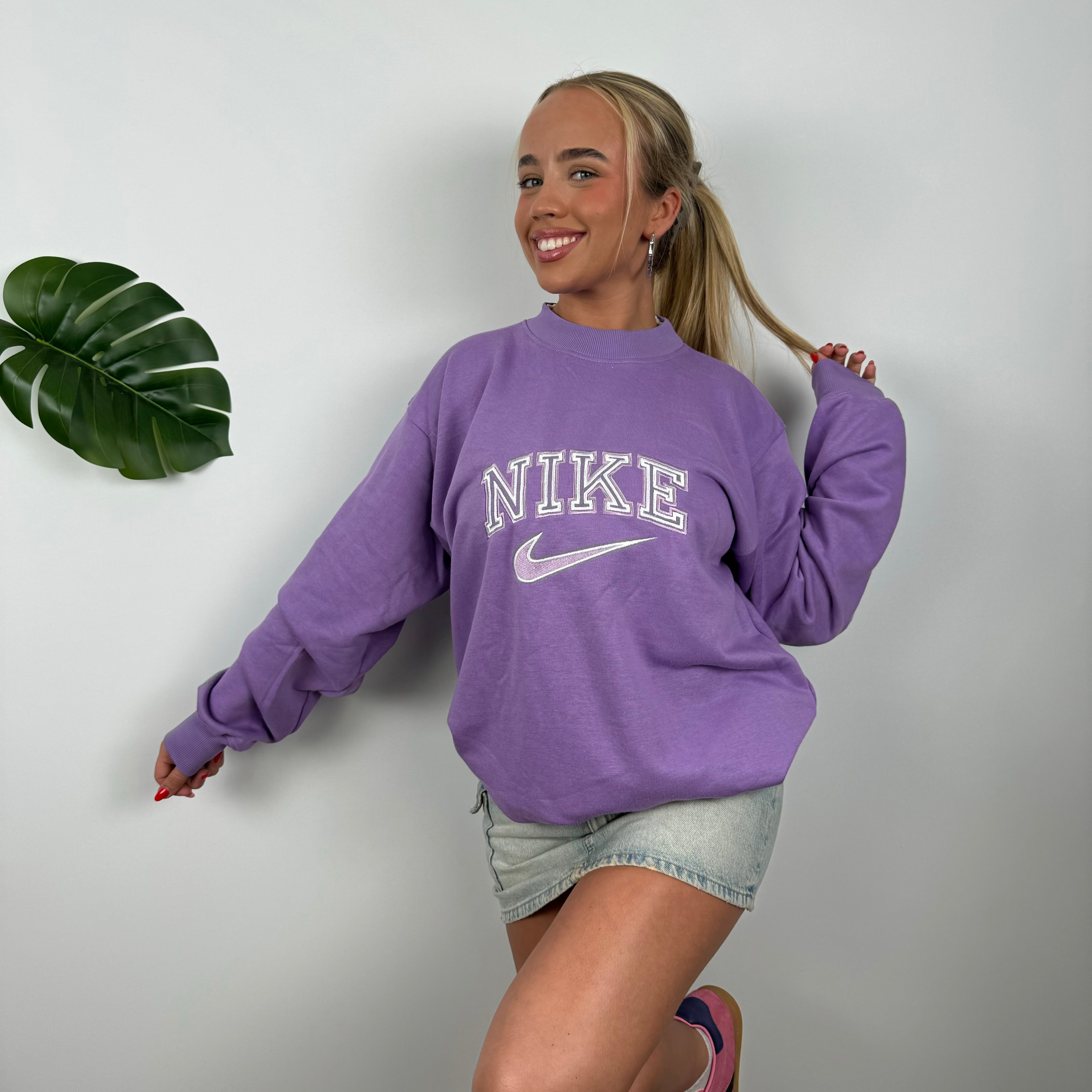 Nike Lilac Embroidered Spell Out Sweatshirt (L)