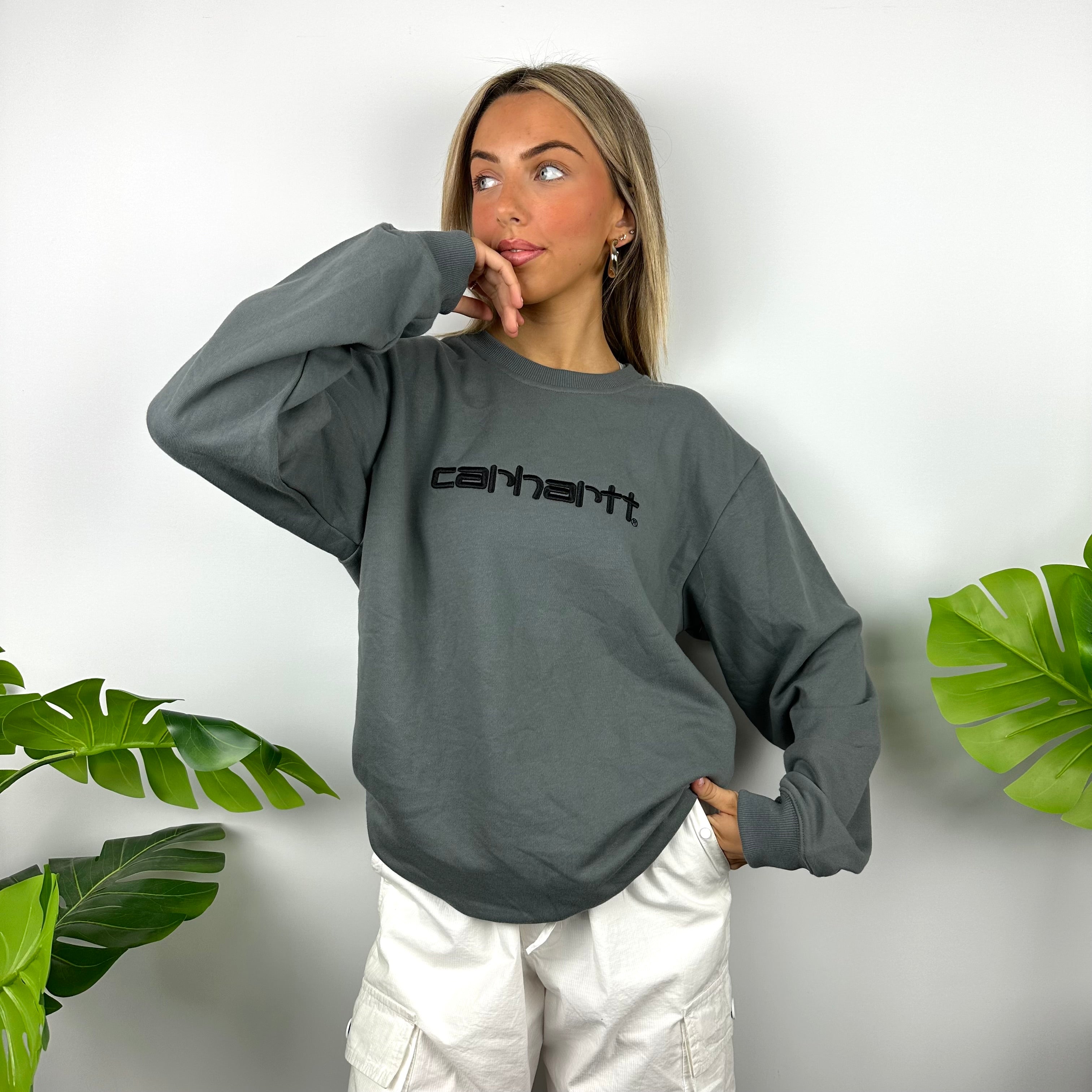 Carhartt Grey Embroidered Spell Out Sweatshirt (L)
