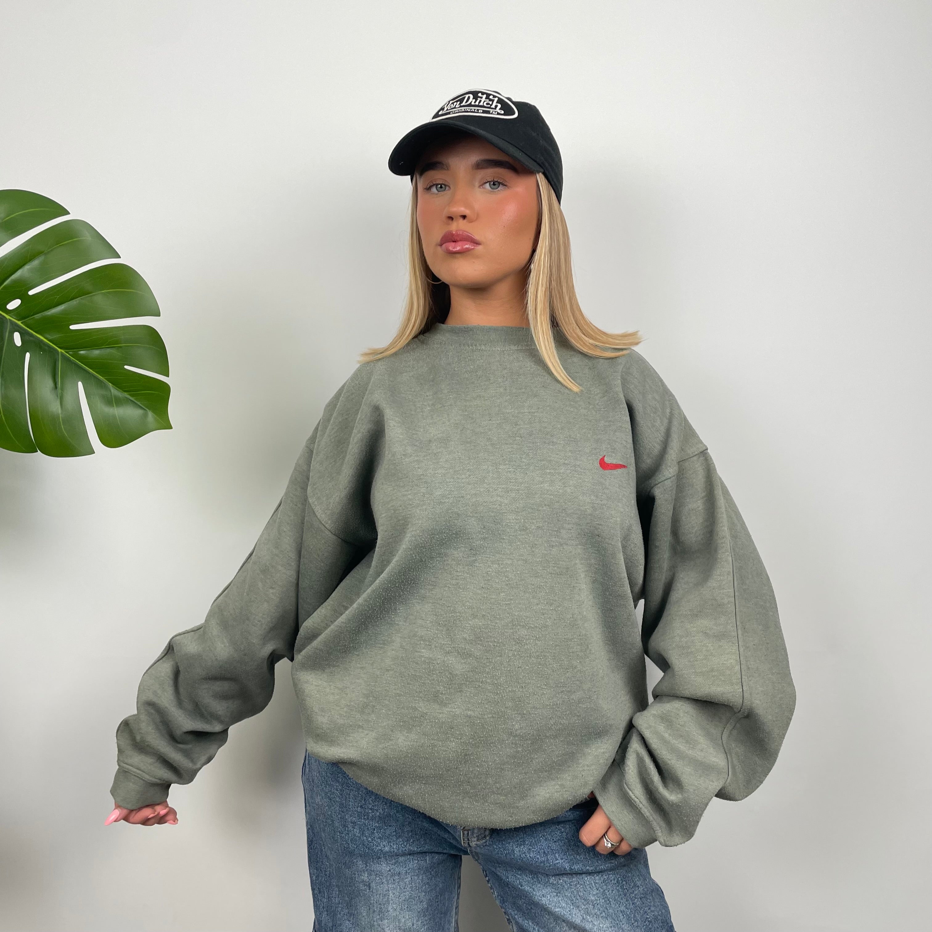 Nike Green Embroidered Swoosh Sweatshirt (L)