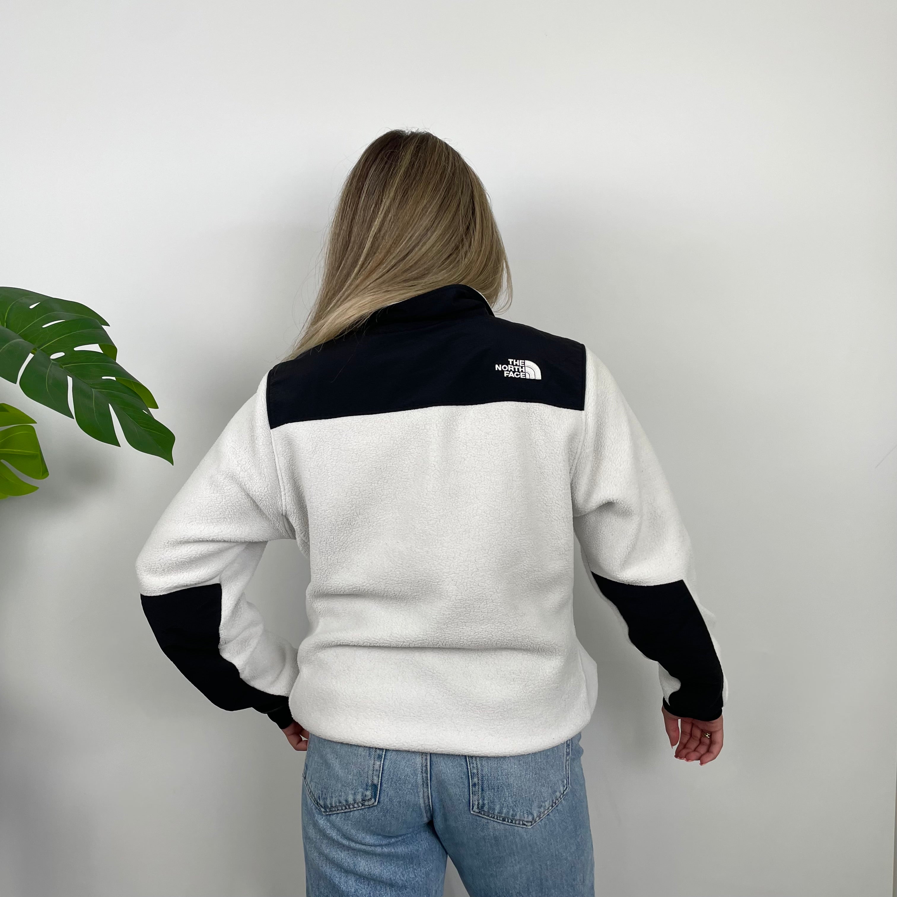 North Face White Denali Teddy Bear Fleece Zip Up Jacket (M)