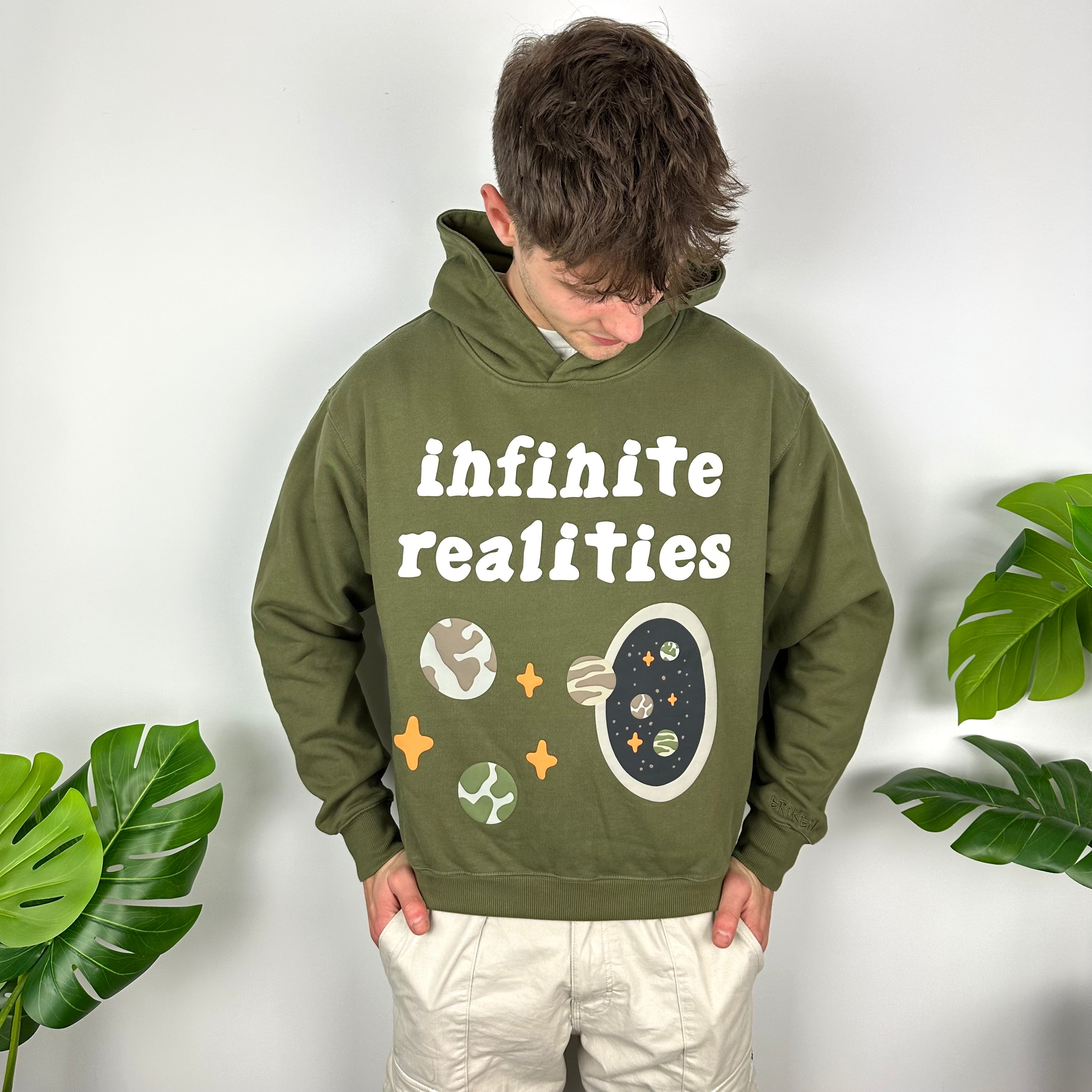 Broken Planet X Infinite Realities Green Spell Out Hoodie (M)